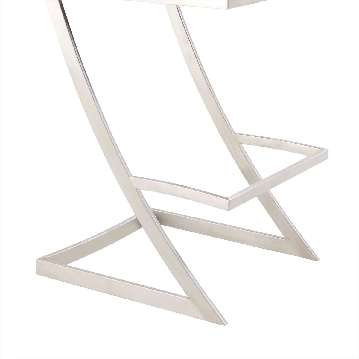 Pinellas 26" Vintage Gray Faux Leather and Brushed Stainless Steel Bar Stool By Armen Living - Image 5