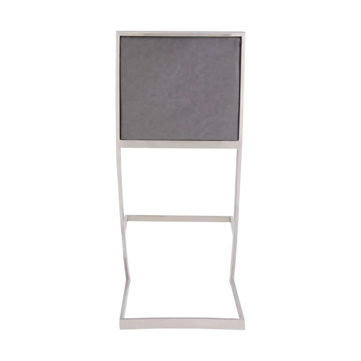 Pinellas 26" Vintage Gray Faux Leather and Brushed Stainless Steel Bar Stool By Armen Living - Image 8