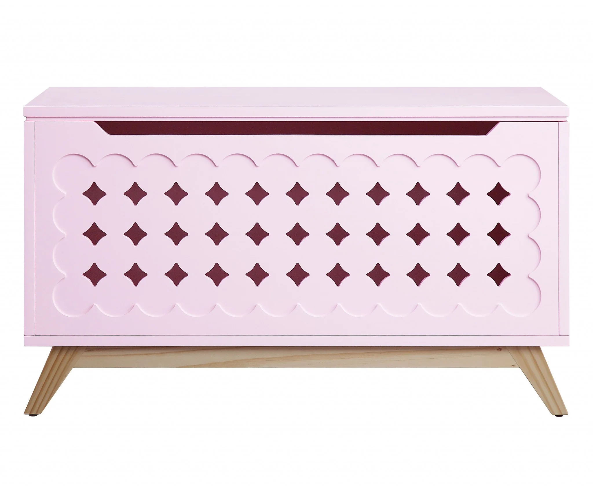 Pink Natural Wood Youth Chest By Homeroots - Image 2