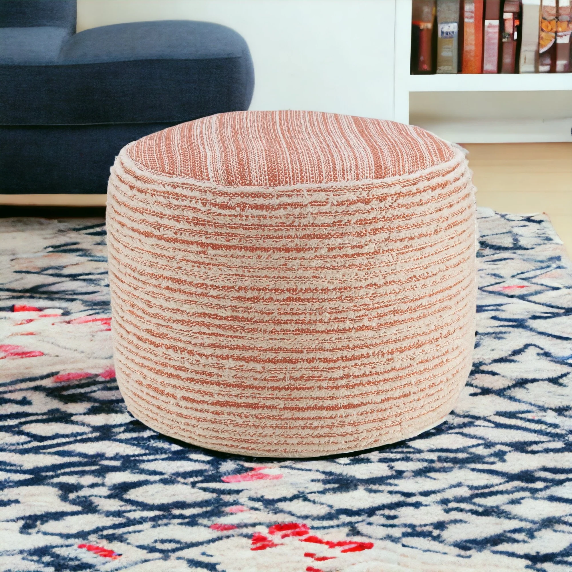 Pink Polyester Ottoman By Homeroots - Image 6