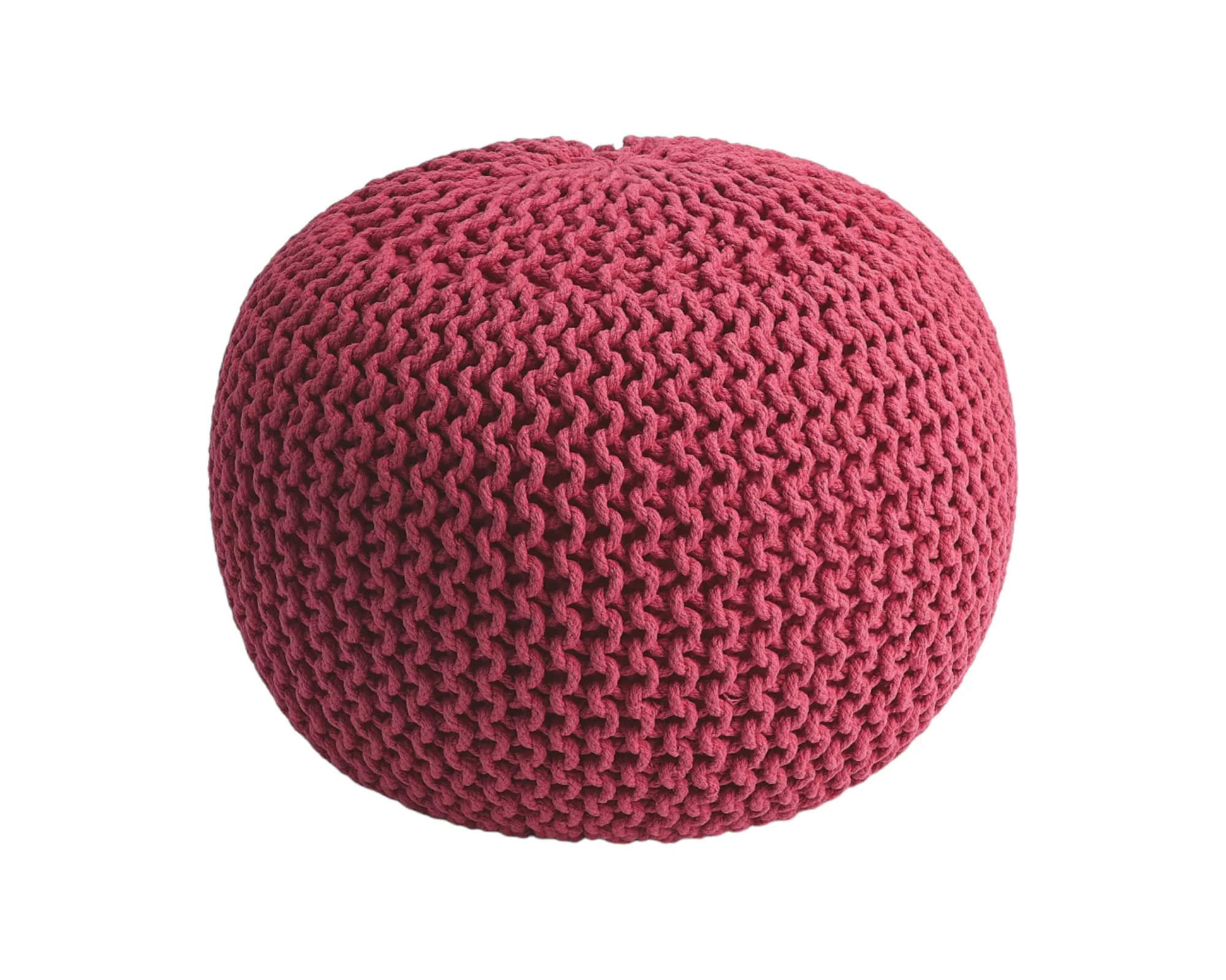 Pink Round Pouf Ottoman By Homeroots - Image 6