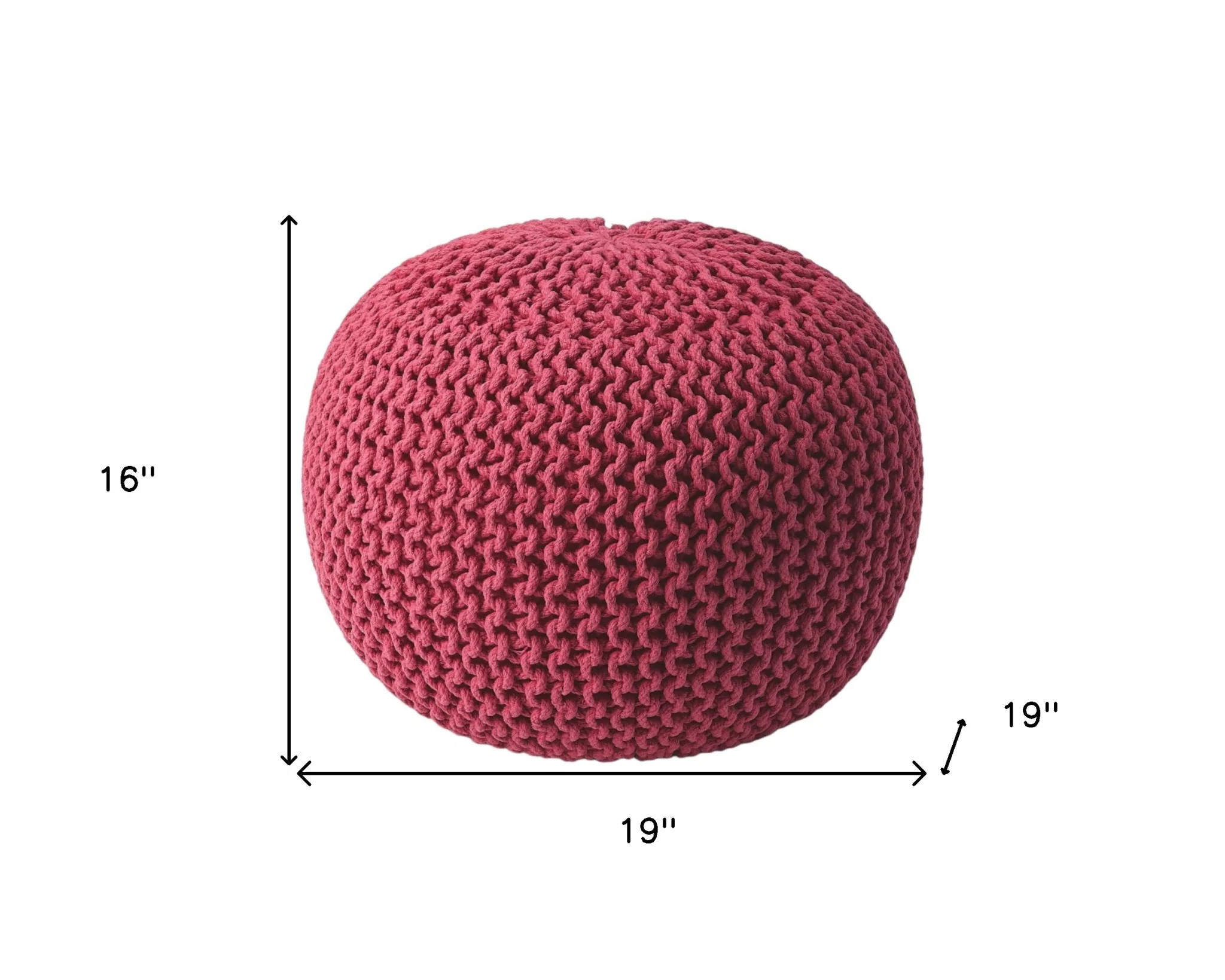 Pink Round Pouf Ottoman By Homeroots - Image 8