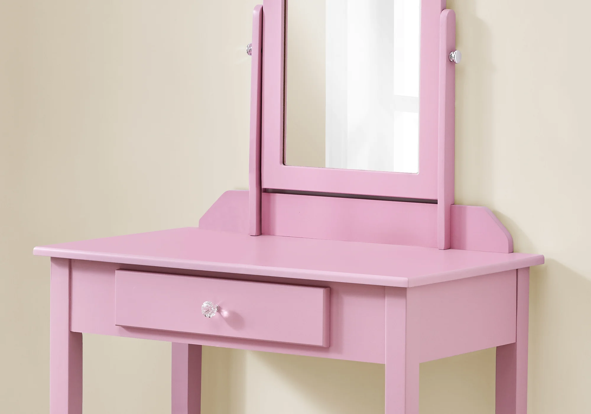 Pink Vanity Mirror And Storage Drawer By Homeroots - Image 4