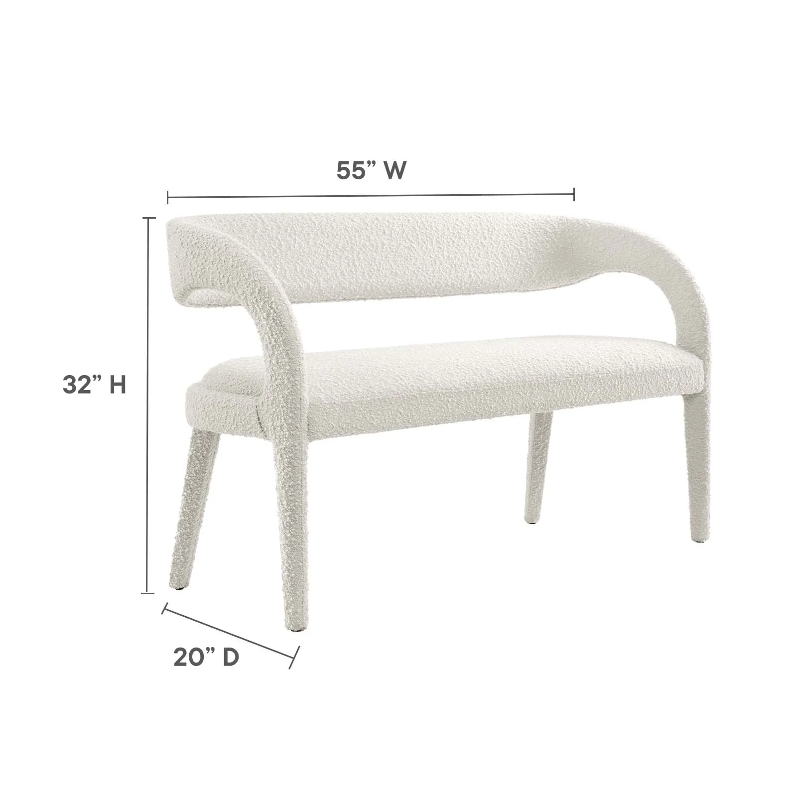 Pinnacle Boucle Fabric Accent Bench By Modway - EEI-6571 - Image 15