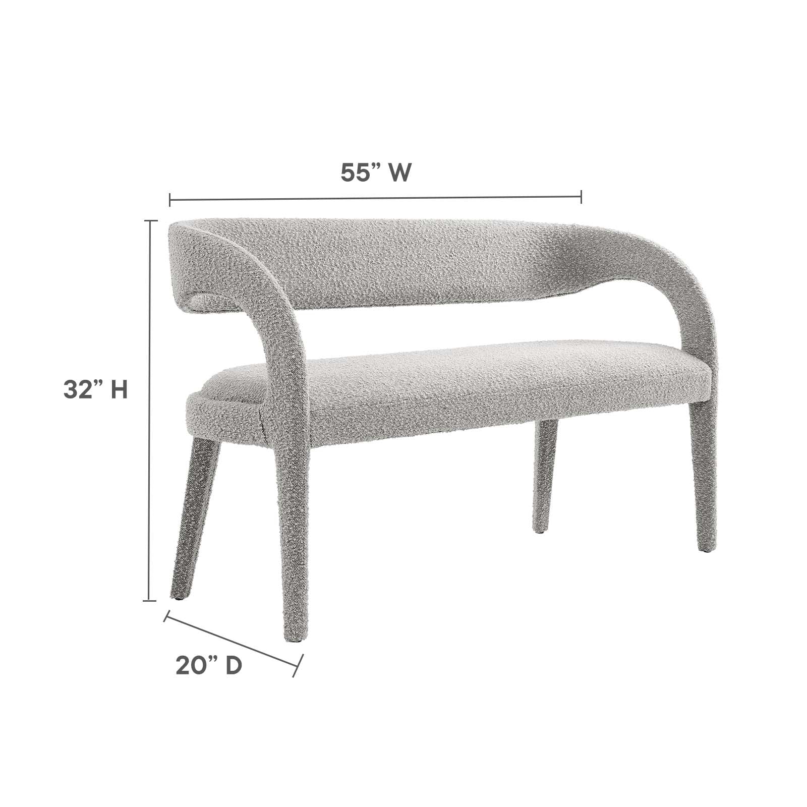 Pinnacle Boucle Fabric Accent Bench By Modway - EEI-6571 - Image 23