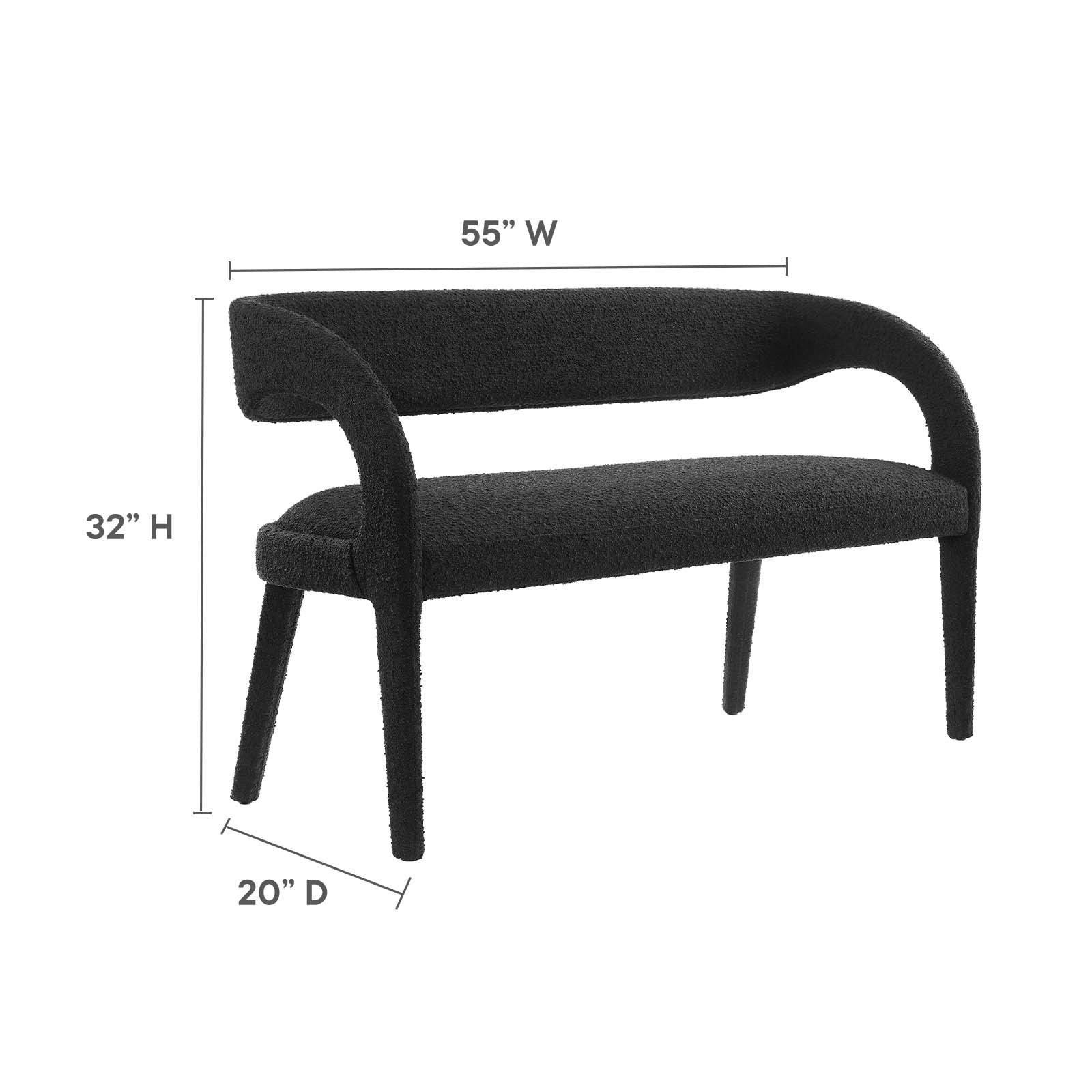 Pinnacle Boucle Fabric Accent Bench By Modway - EEI-6571 - Image 7