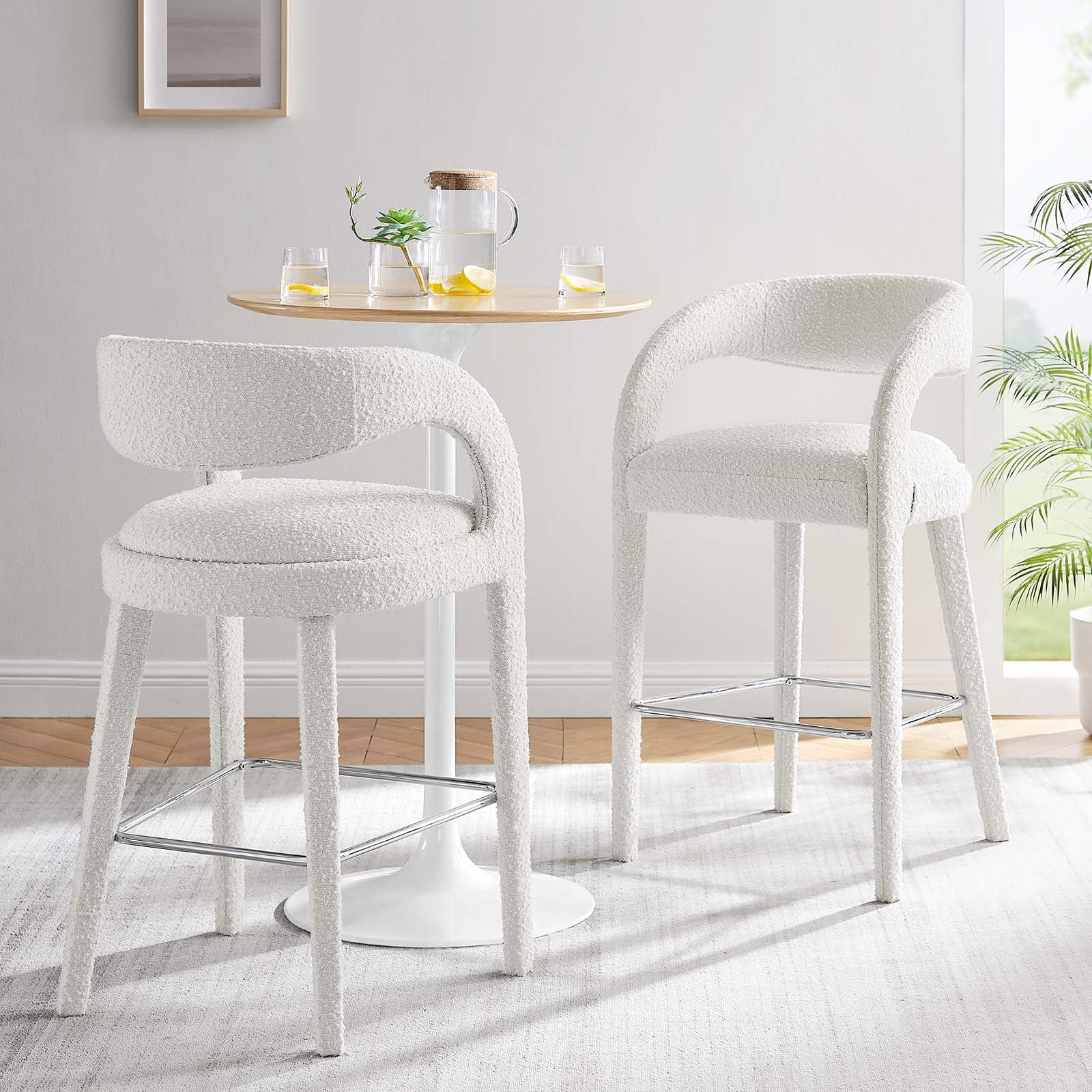 Pinnacle Boucle Upholstered Bar Stool Set of Two By Modway - EEI-6568 - Image 11