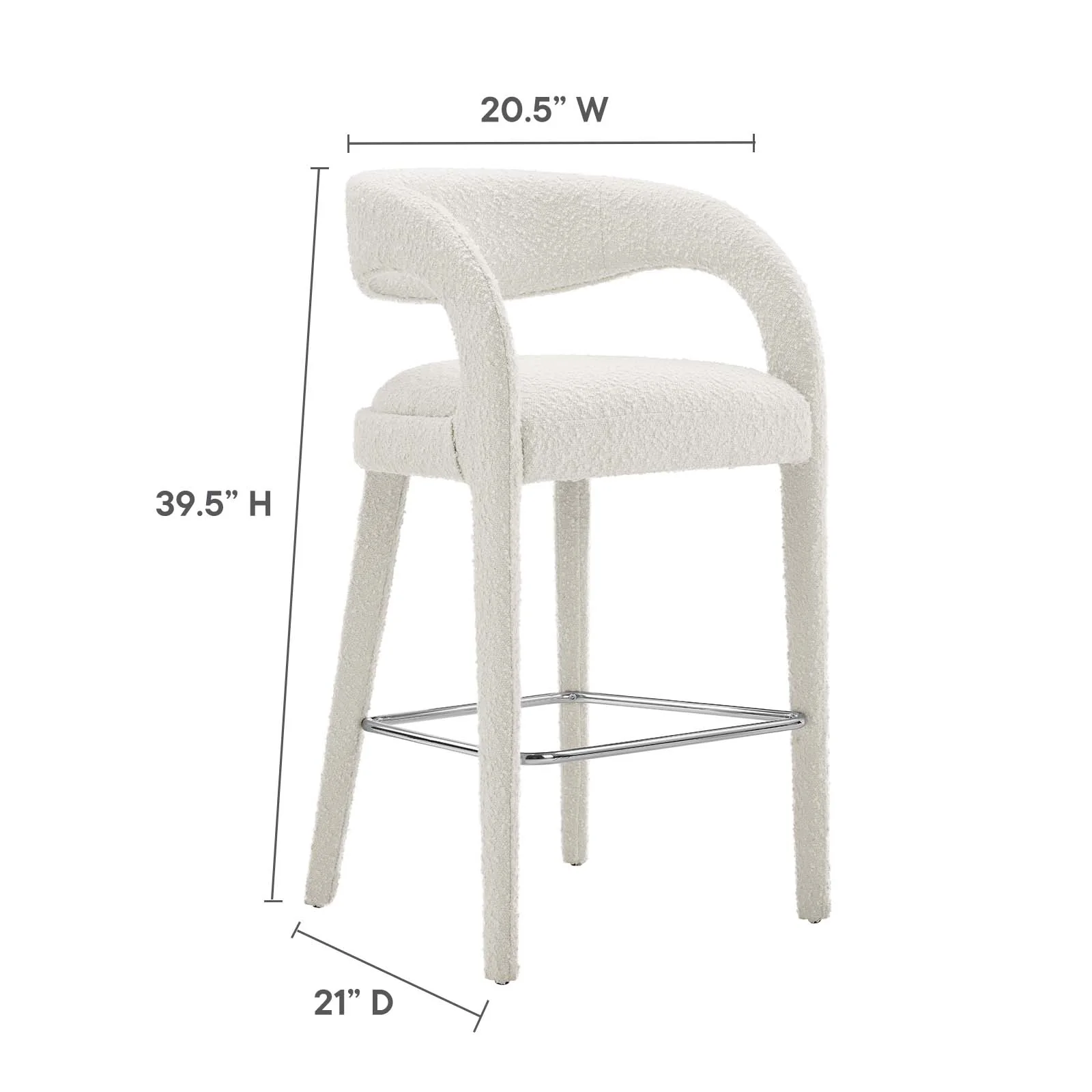 Pinnacle Boucle Upholstered Bar Stool Set of Two By Modway - EEI-6568 - Image 18