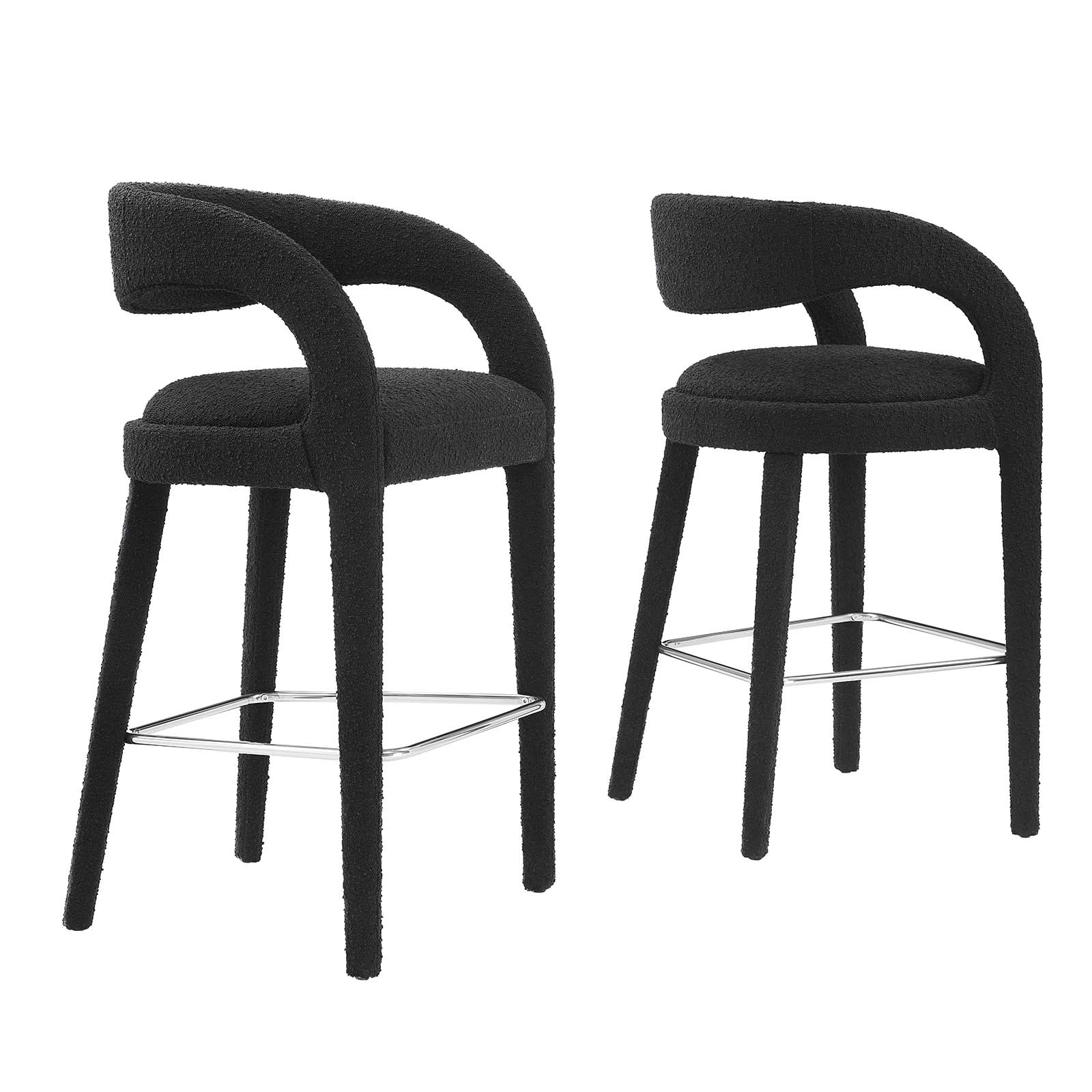 Pinnacle Boucle Upholstered Bar Stool Set of Two By Modway - EEI-6568 - Image 2