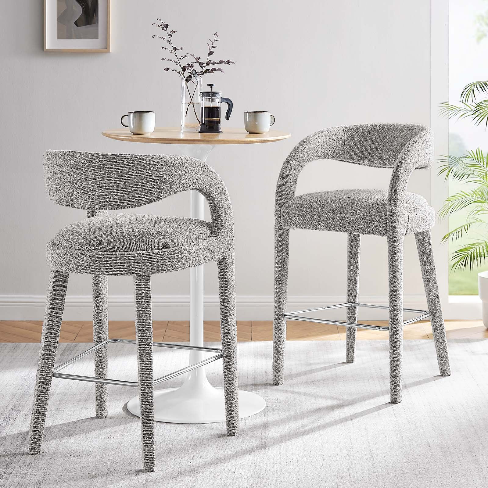 Pinnacle Boucle Upholstered Bar Stool Set of Two By Modway - EEI-6568 - Image 20