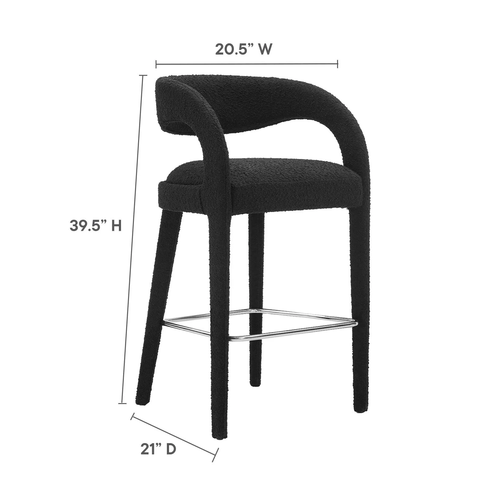 Pinnacle Boucle Upholstered Bar Stool Set of Two By Modway - EEI-6568 - Image 9
