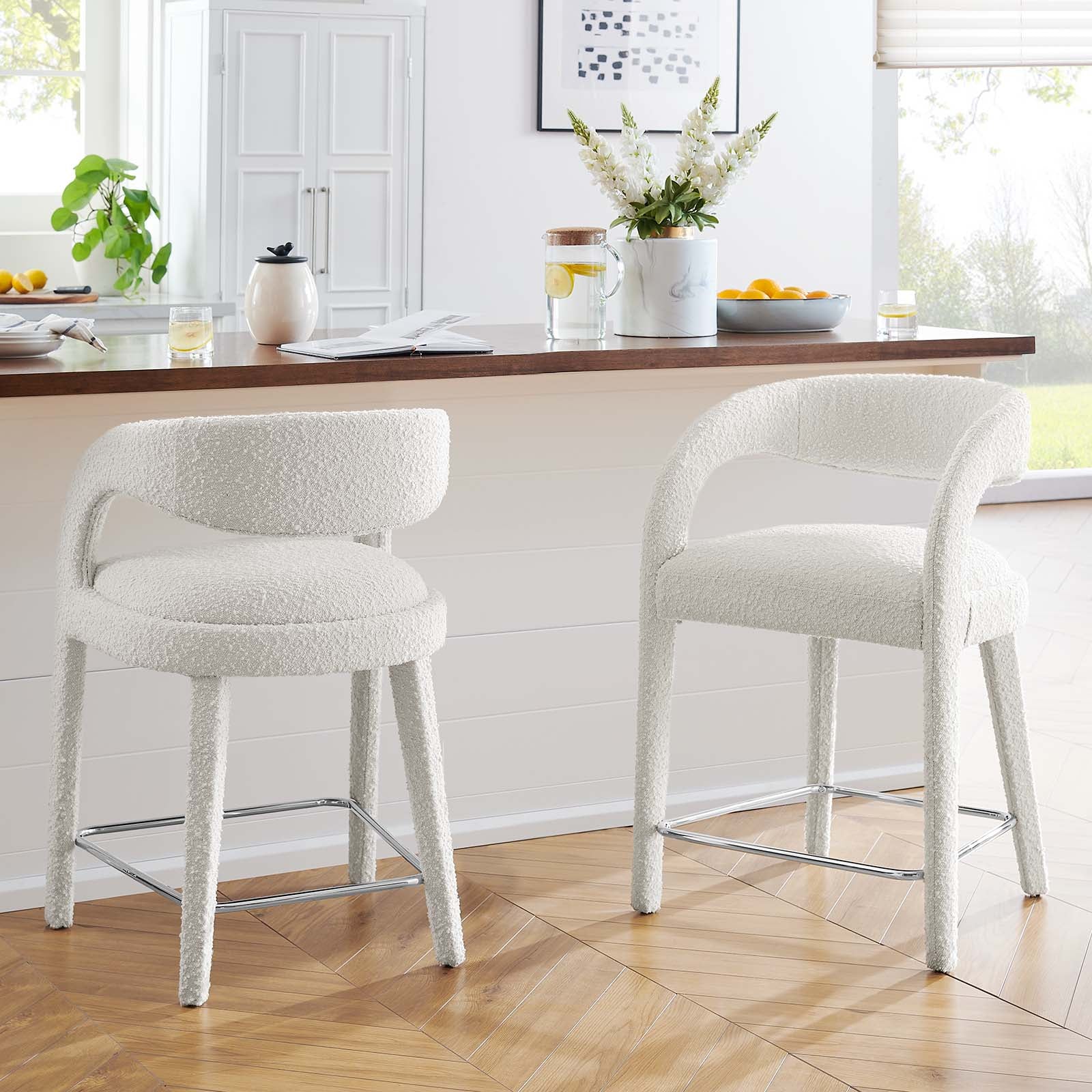 Pinnacle Boucle Upholstered Counter Stool Set of Two By Modway - EEI-6565 - Image 11
