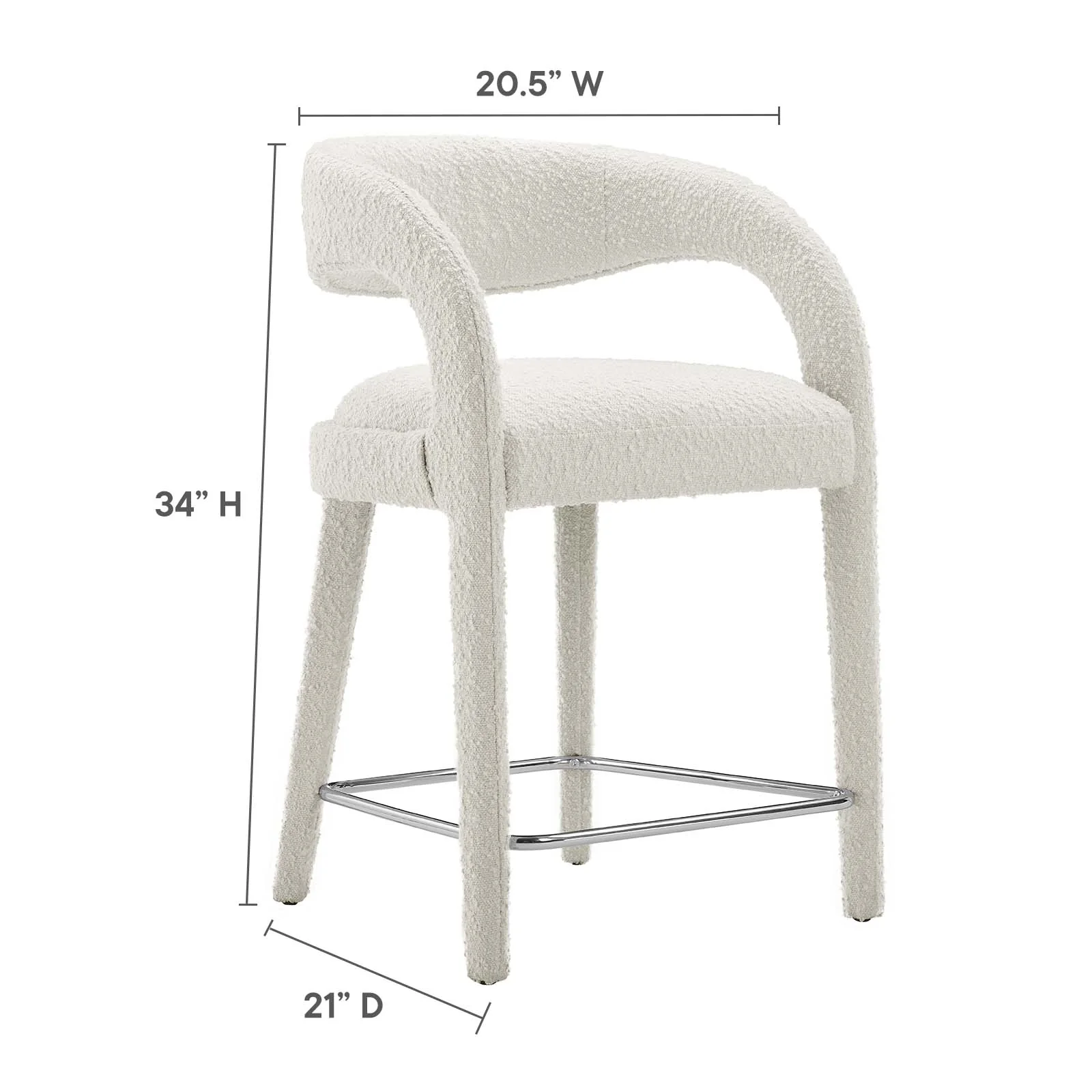 Pinnacle Boucle Upholstered Counter Stool Set of Two By Modway - EEI-6565 - Image 18