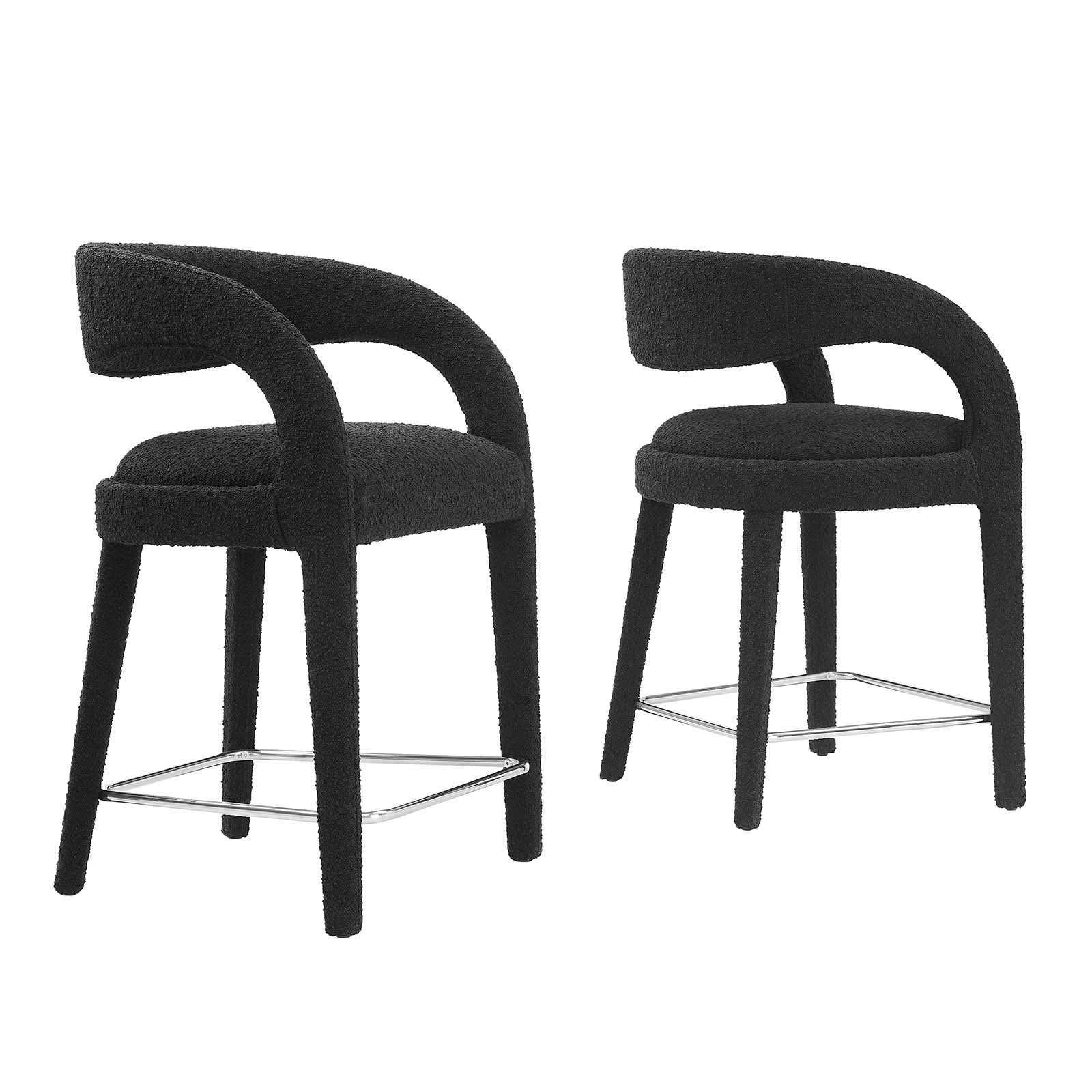 Pinnacle Boucle Upholstered Counter Stool Set of Two By Modway - EEI-6565 - Image 2