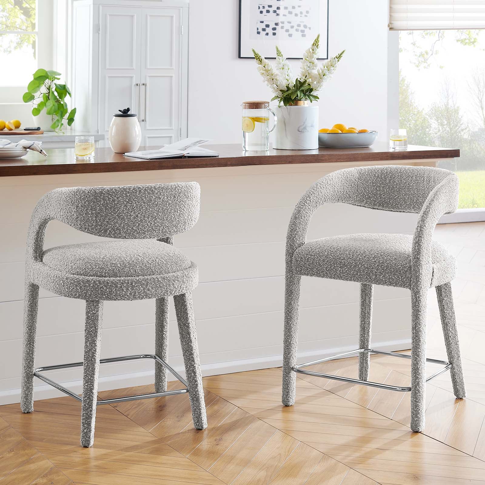 Pinnacle Boucle Upholstered Counter Stool Set of Two By Modway - EEI-6565 - Image 20