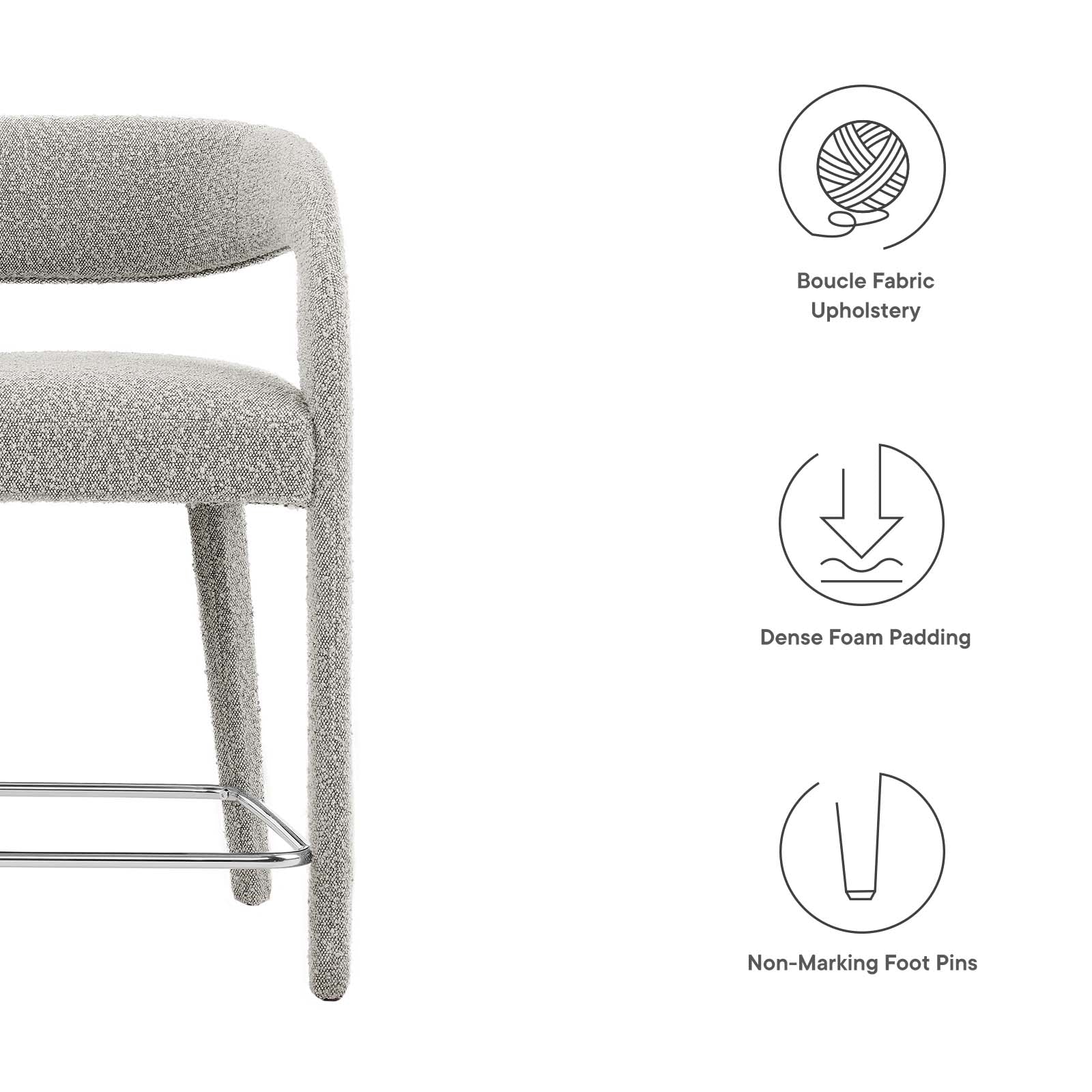 Pinnacle Boucle Upholstered Counter Stool Set of Two By Modway - EEI-6565 - Image 26