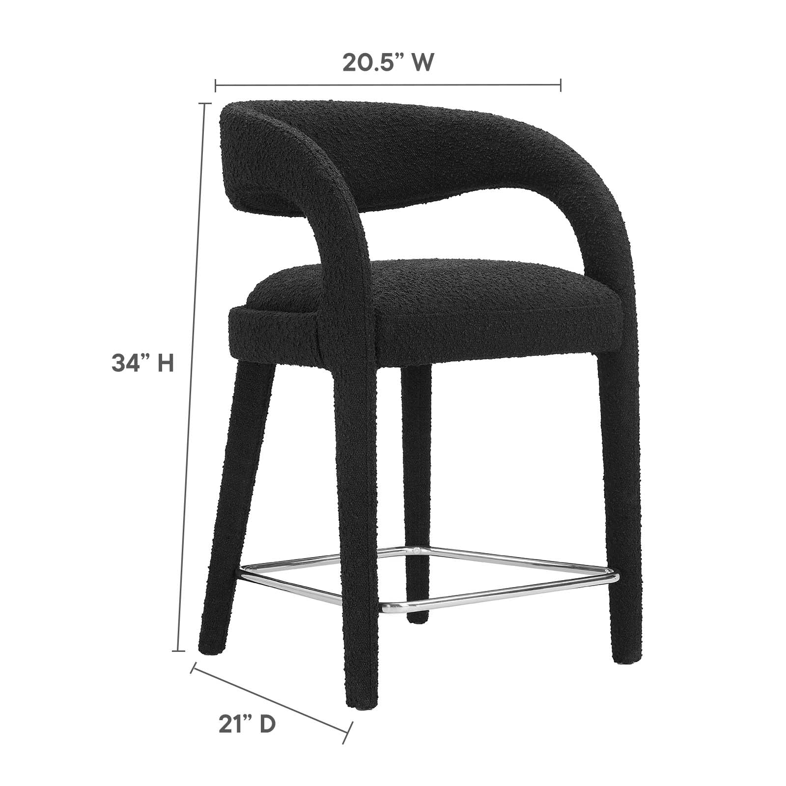 Pinnacle Boucle Upholstered Counter Stool Set of Two By Modway - EEI-6565 - Image 9