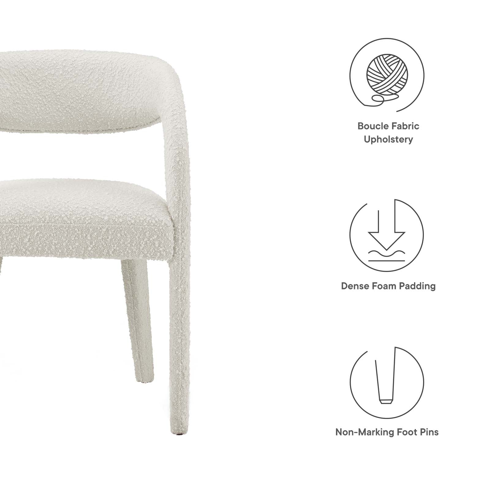 Pinnacle Boucle Upholstered Dining Chair Set of Two By Modway - EEI-6562 - Image 17