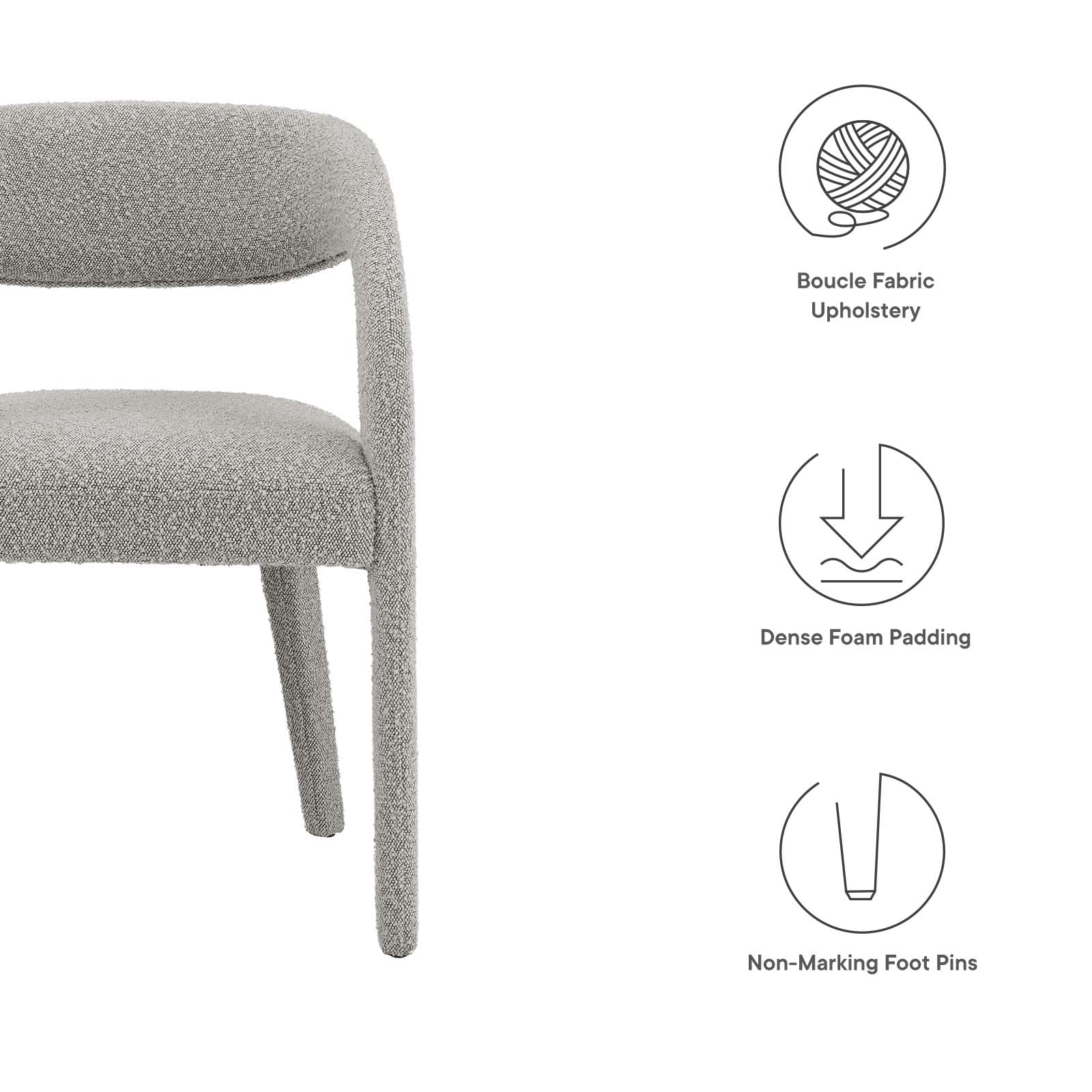 Pinnacle Boucle Upholstered Dining Chair Set of Two By Modway - EEI-6562 - Image 26
