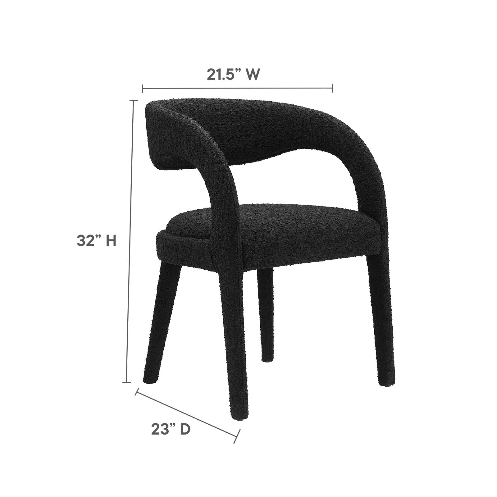 Pinnacle Boucle Upholstered Dining Chair Set of Two By Modway - EEI-6562 - Image 9
