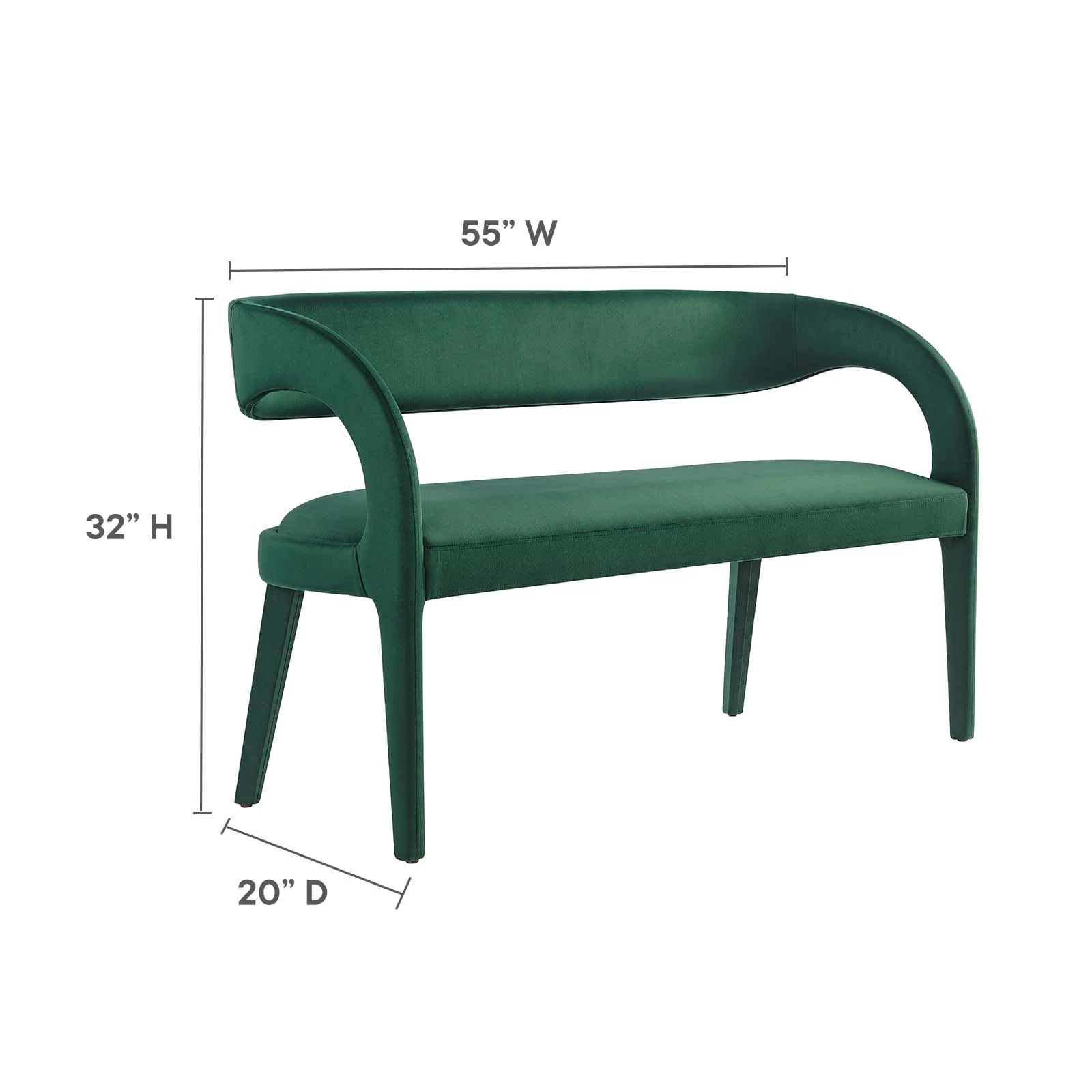 Pinnacle Performance Velvet Accent Bench By Modway - EEI-6572 - Image 15