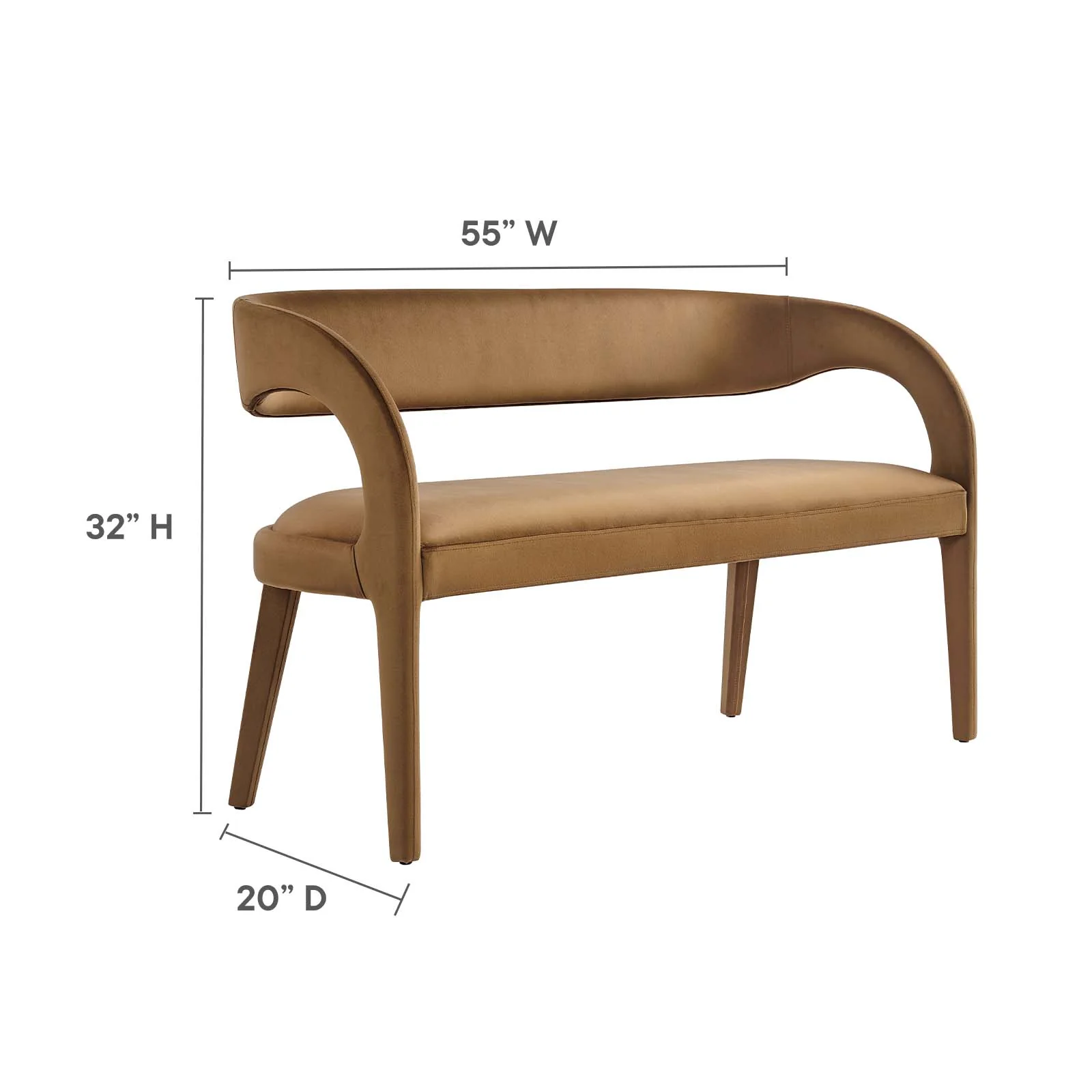 Pinnacle Performance Velvet Accent Bench By Modway - EEI-6572 - Image 7