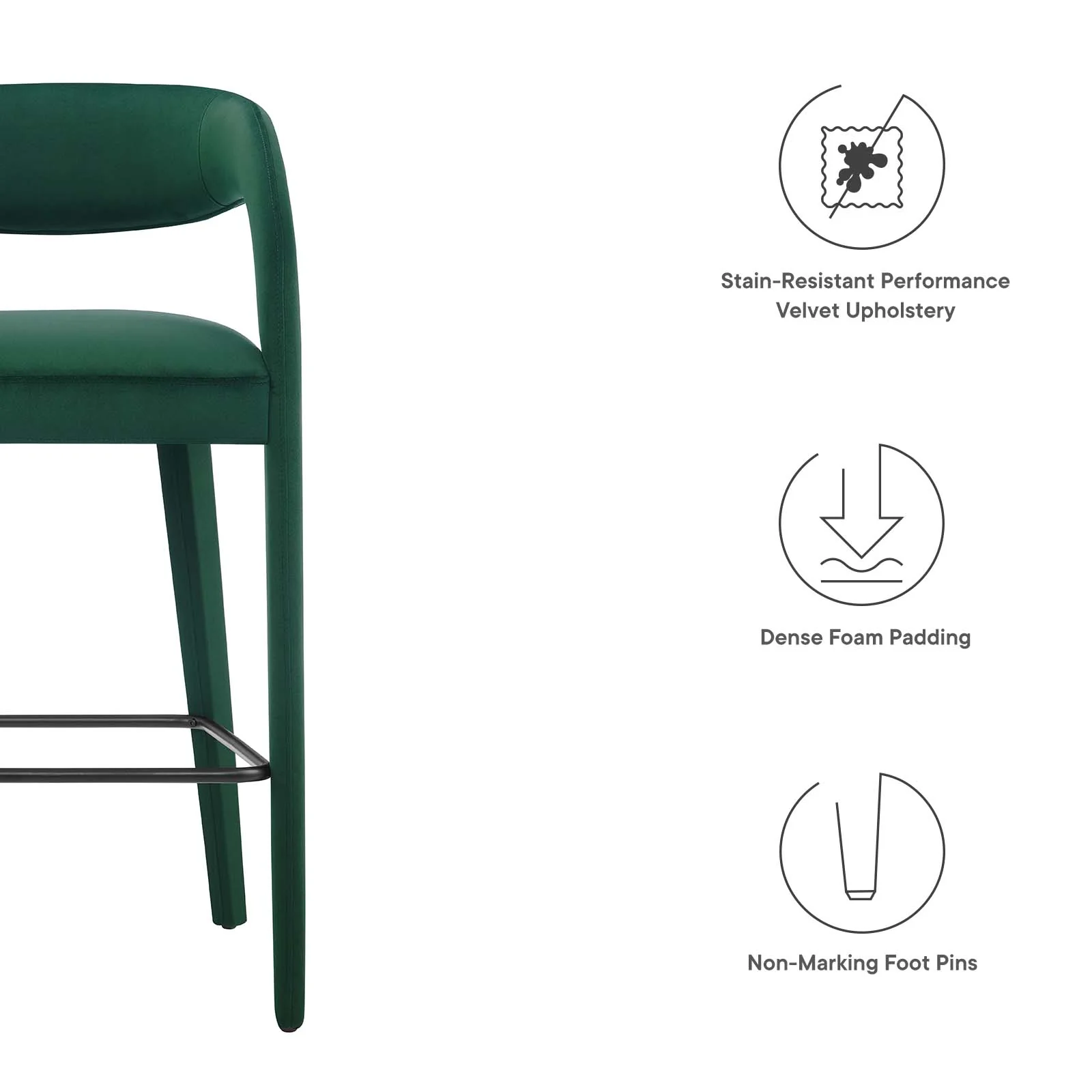 Pinnacle Performance Velvet Bar Stool Set of Two By Modway - EEI-6569 - Image 17