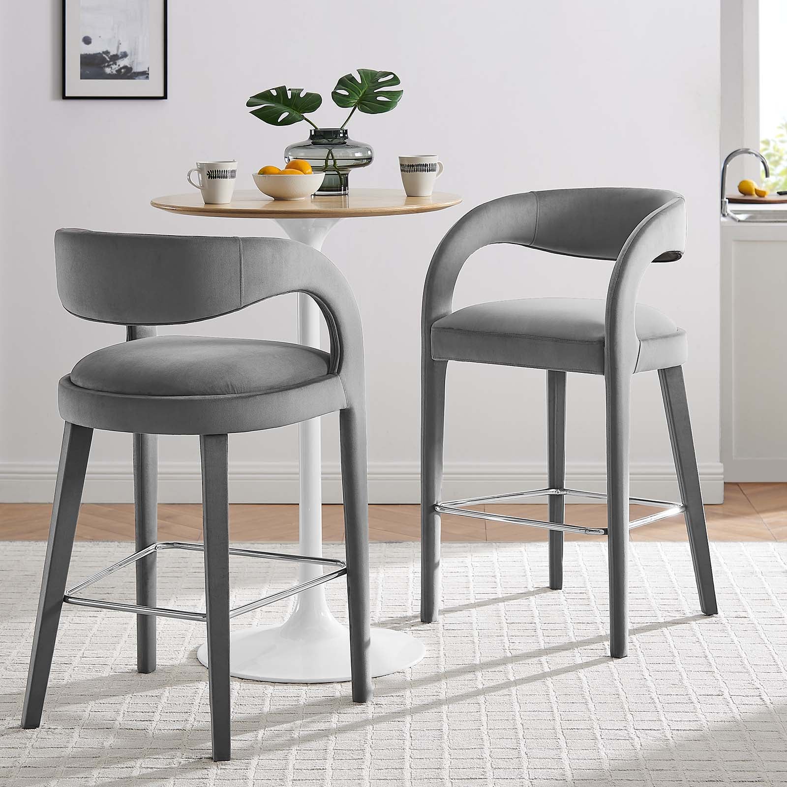 Pinnacle Performance Velvet Bar Stool Set of Two By Modway - EEI-6569 - Image 20