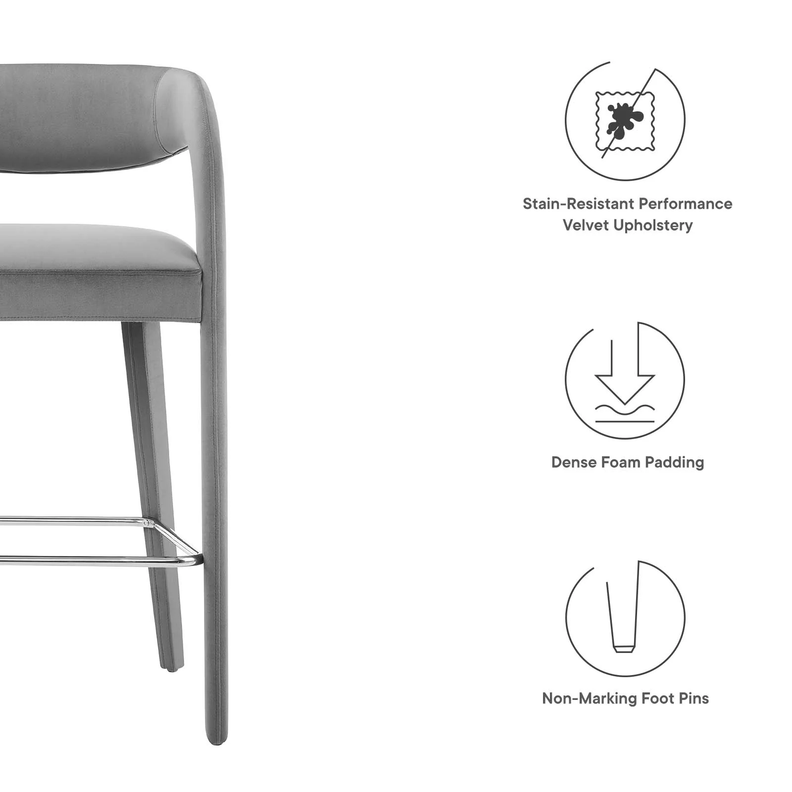 Pinnacle Performance Velvet Bar Stool Set of Two By Modway - EEI-6569 - Image 26