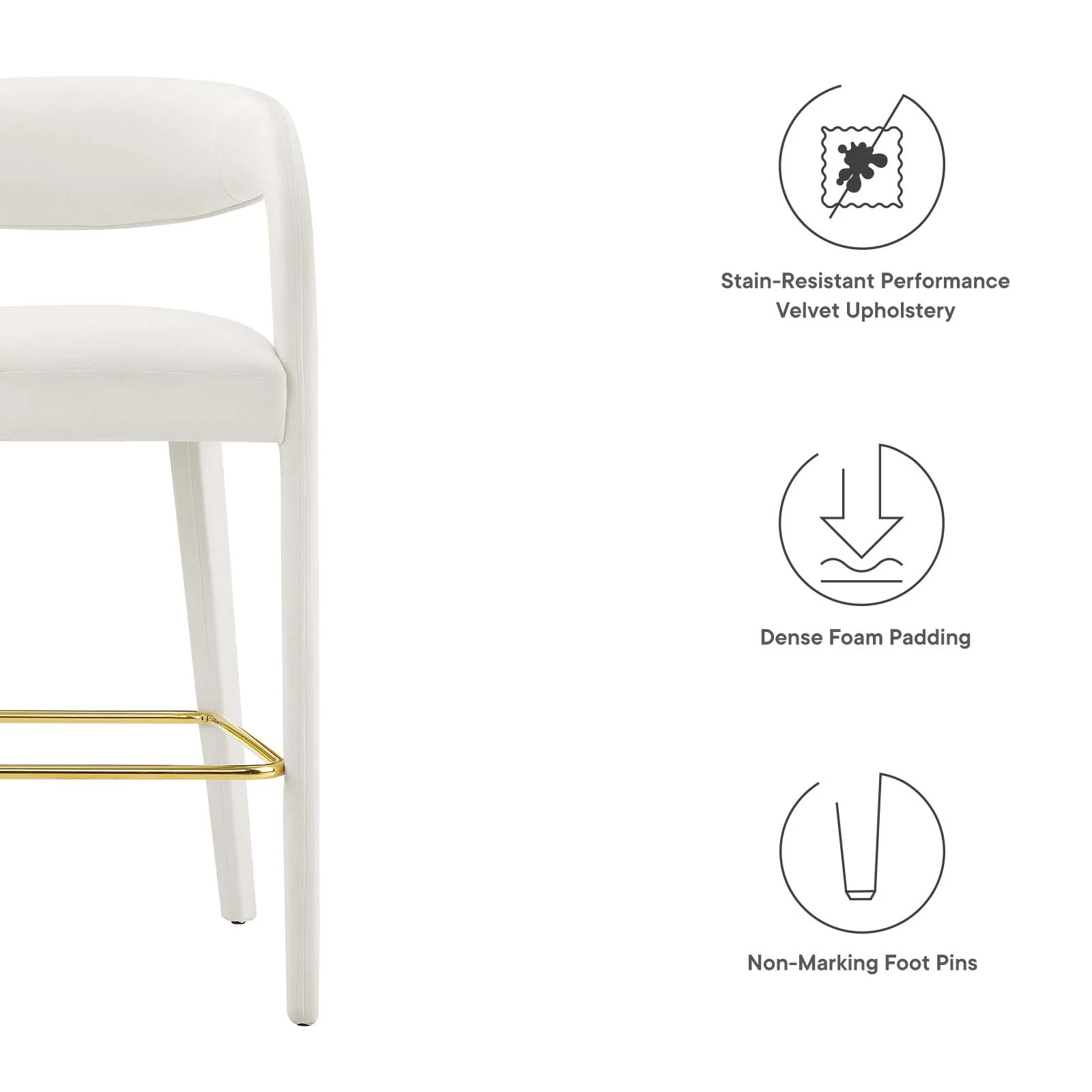 Pinnacle Performance Velvet Bar Stool Set of Two By Modway - EEI-6569 - Image 35