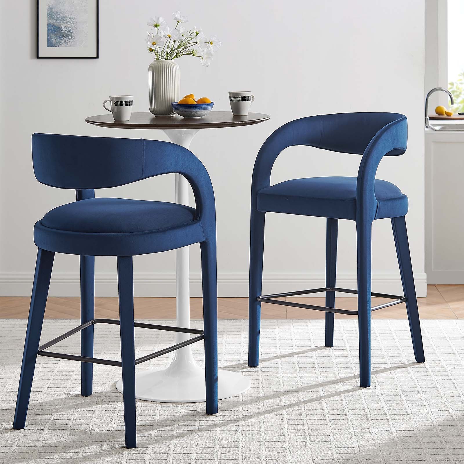 Pinnacle Performance Velvet Bar Stool Set of Two By Modway - EEI-6569 - Image 38