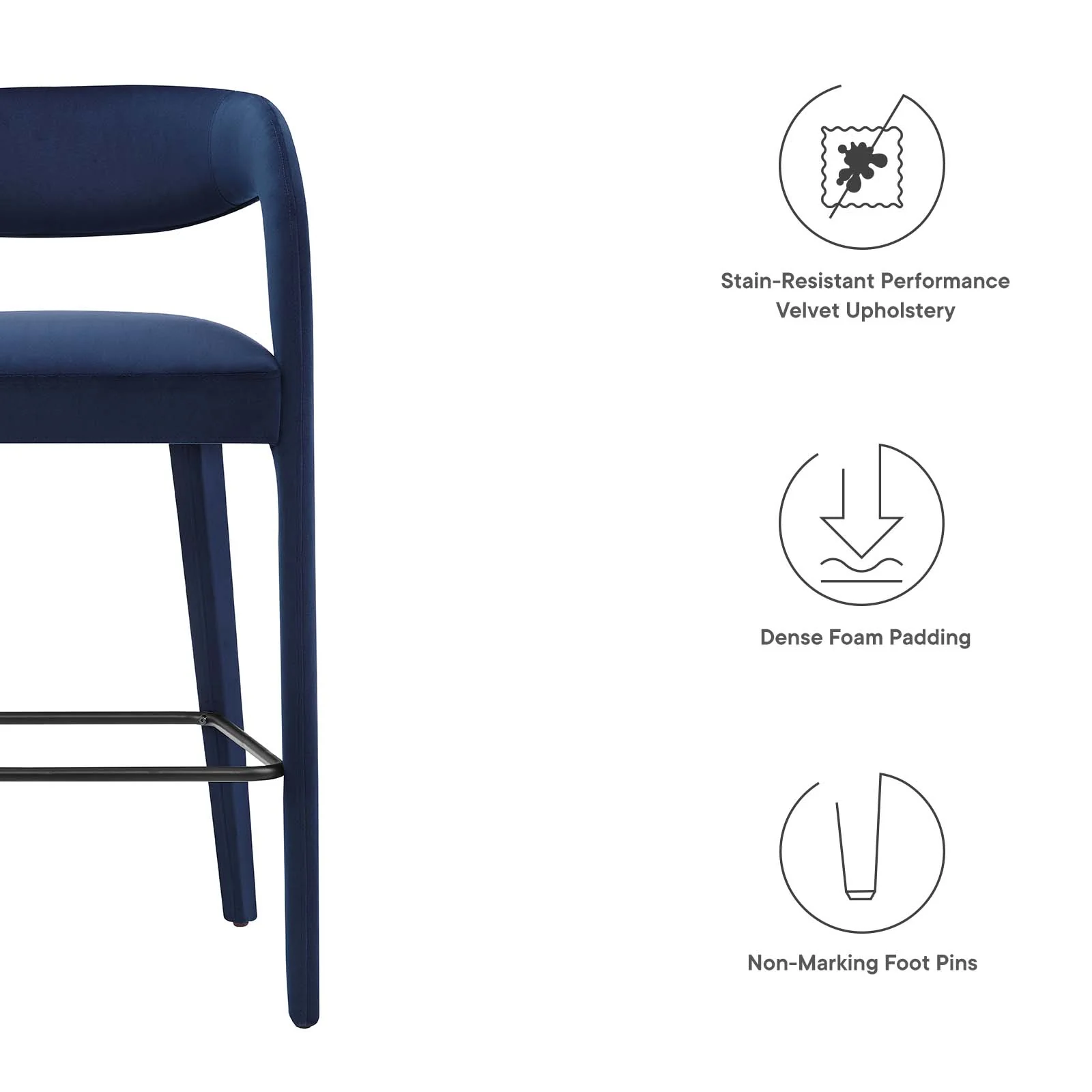 Pinnacle Performance Velvet Bar Stool Set of Two By Modway - EEI-6569 - Image 44