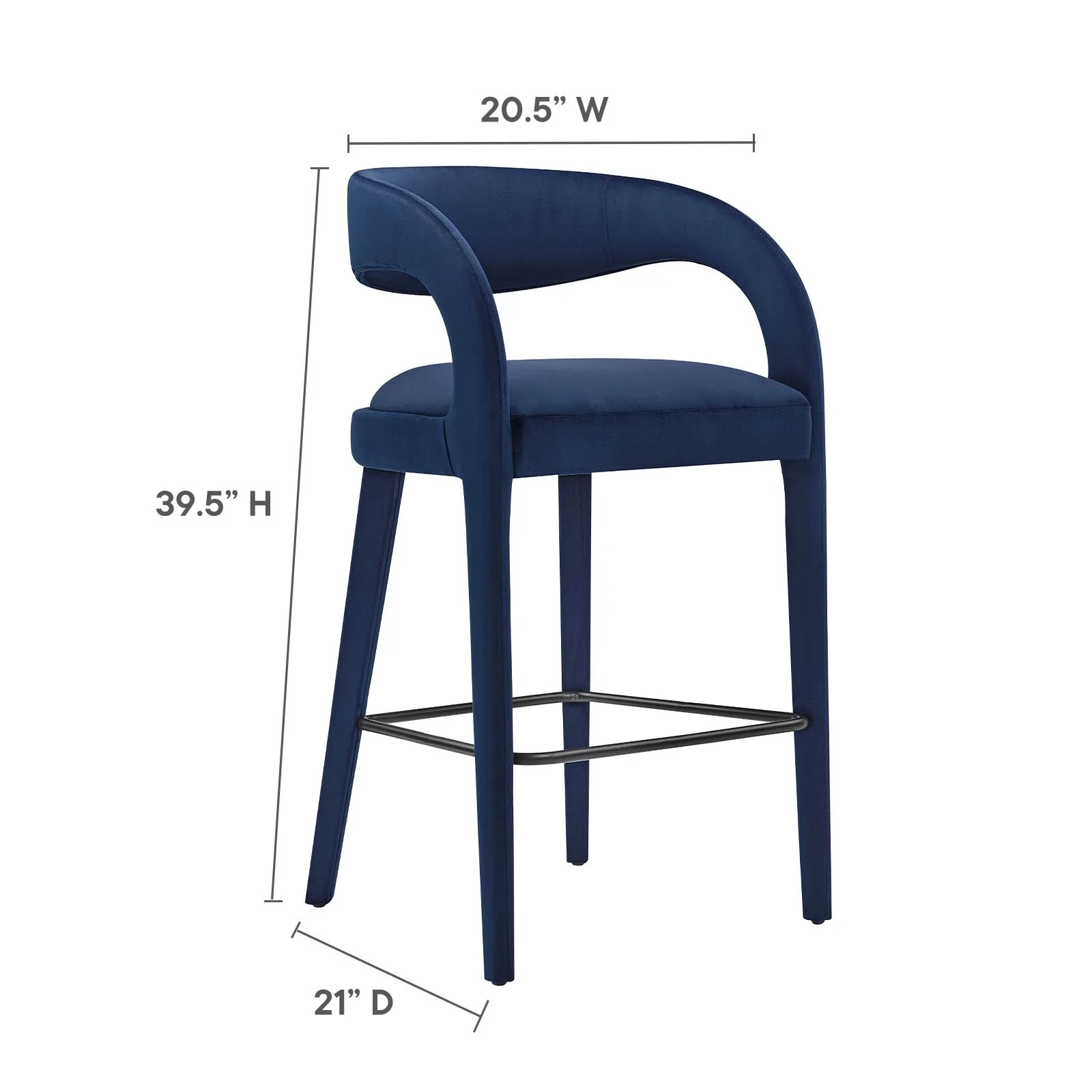 Pinnacle Performance Velvet Bar Stool Set of Two By Modway - EEI-6569 - Image 45