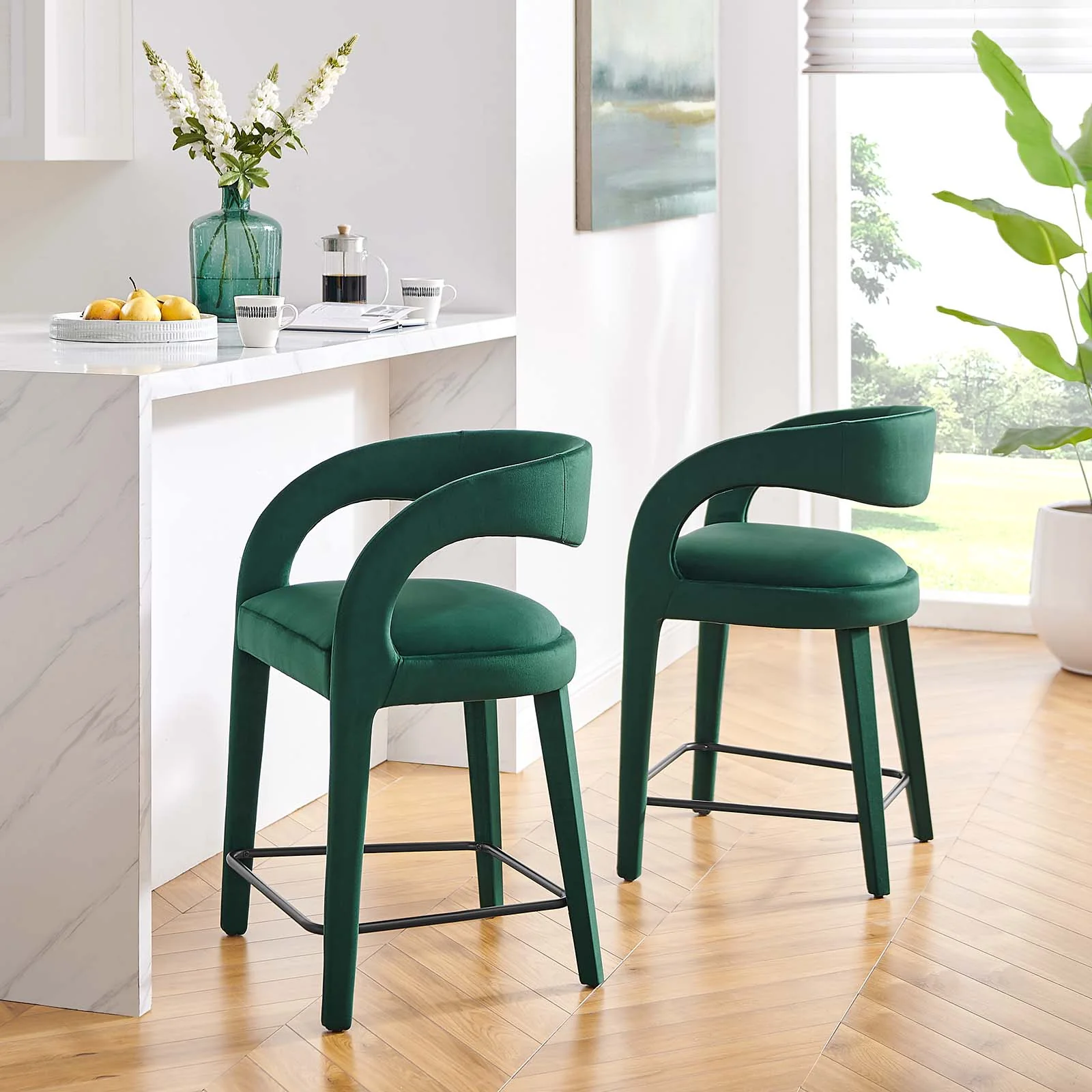 Pinnacle Performance Velvet Counter Stool Set of Two By Modway - EEI-6566 - Image 11