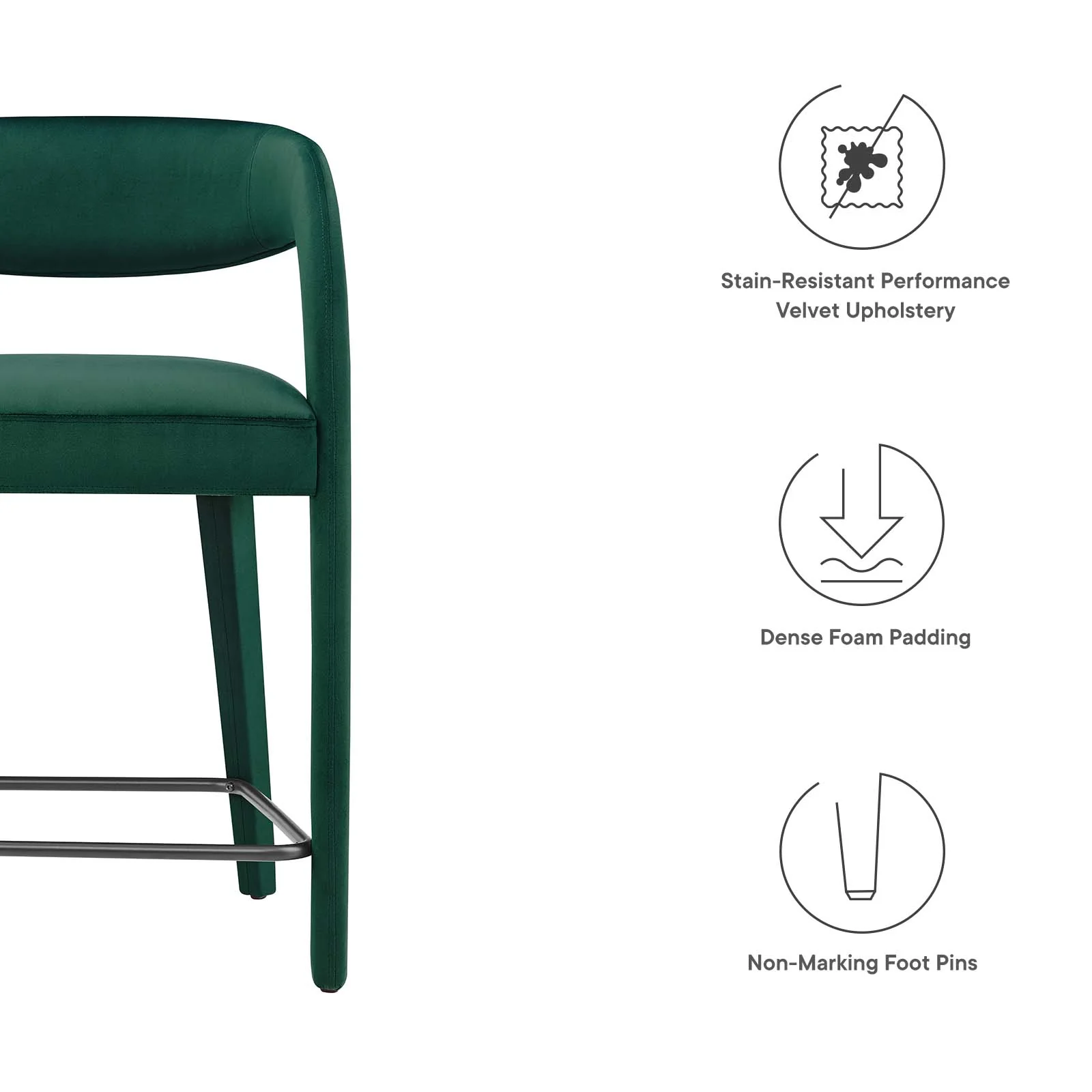 Pinnacle Performance Velvet Counter Stool Set of Two By Modway - EEI-6566 - Image 17