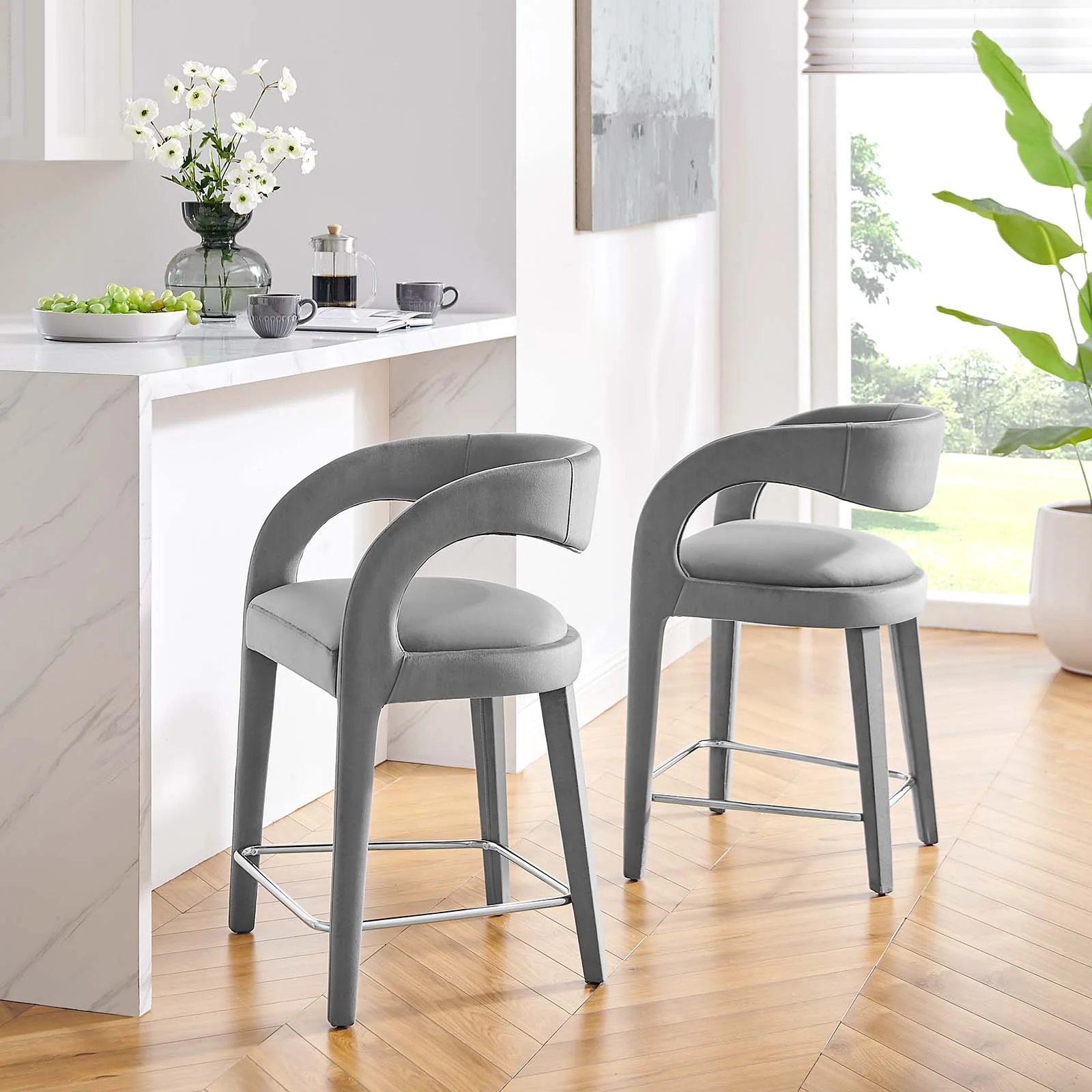 Pinnacle Performance Velvet Counter Stool Set of Two By Modway - EEI-6566 - Image 20