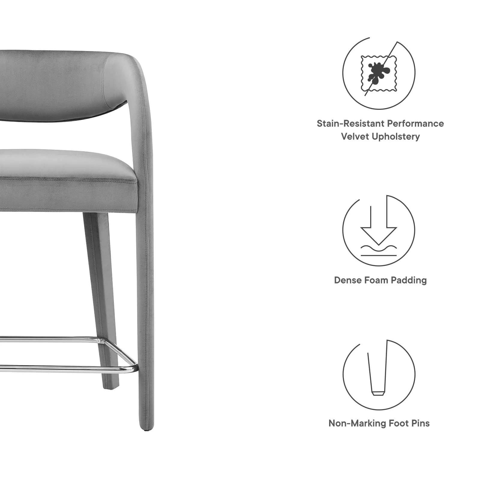 Pinnacle Performance Velvet Counter Stool Set of Two By Modway - EEI-6566 - Image 26