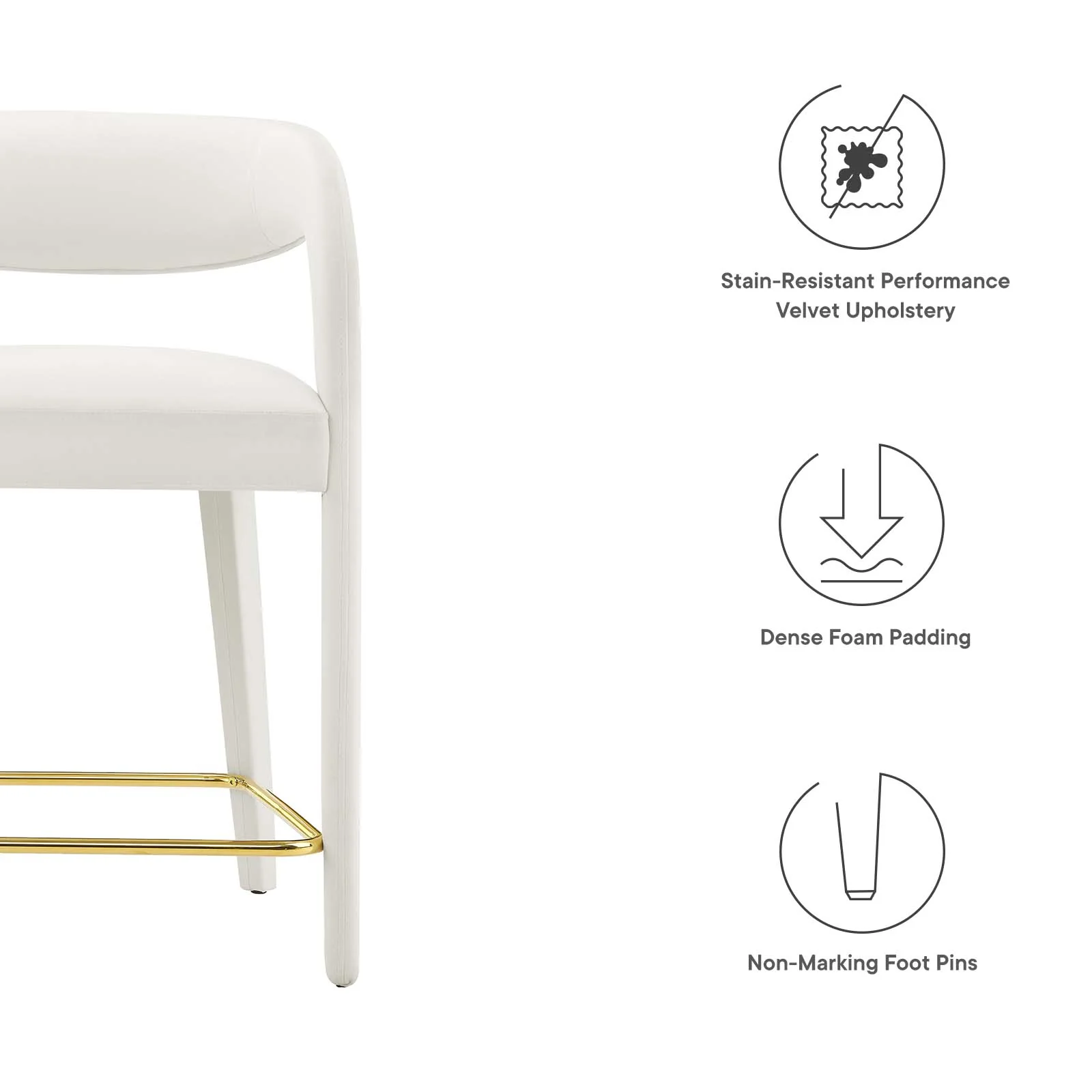 Pinnacle Performance Velvet Counter Stool Set of Two By Modway - EEI-6566 - Image 35