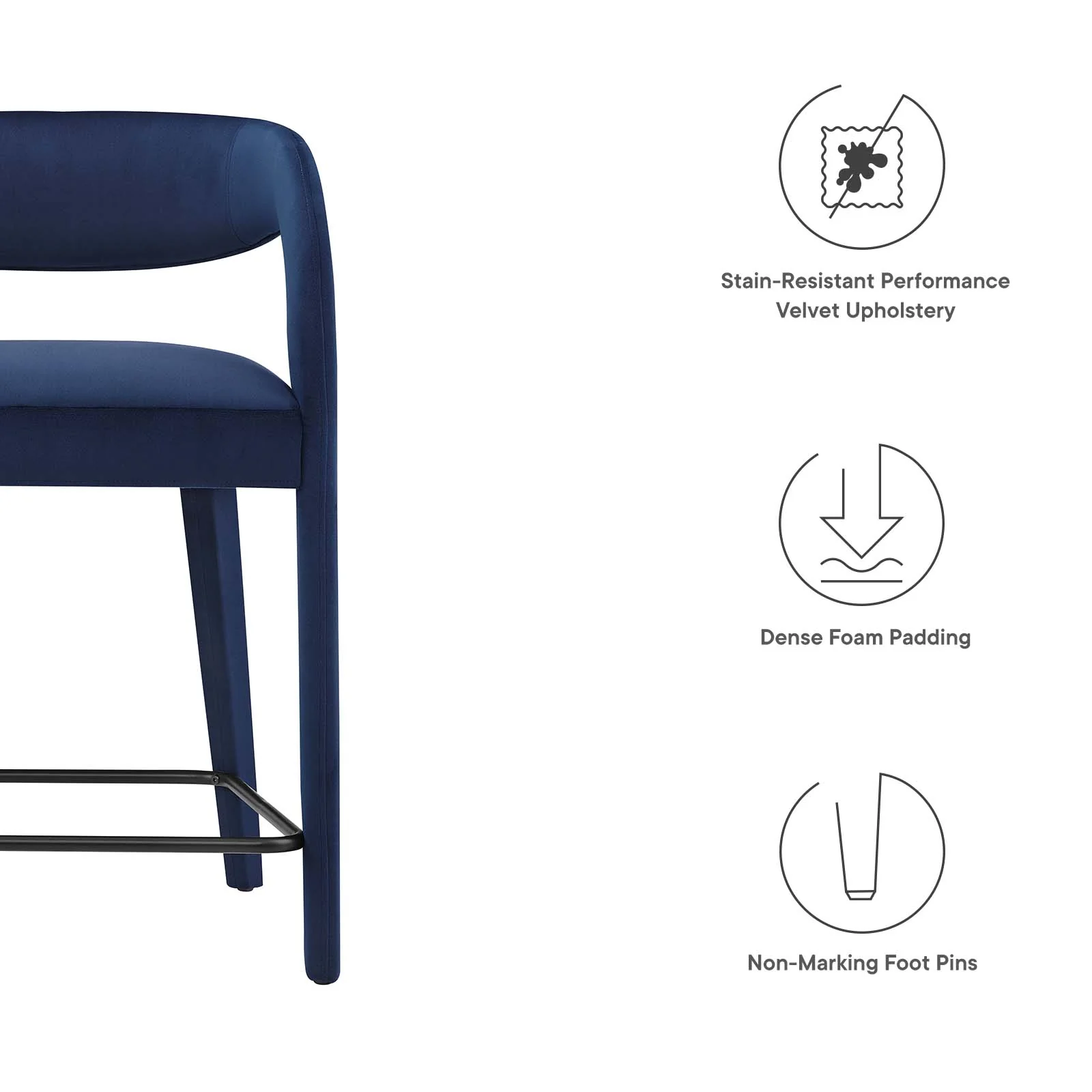 Pinnacle Performance Velvet Counter Stool Set of Two By Modway - EEI-6566 - Image 44
