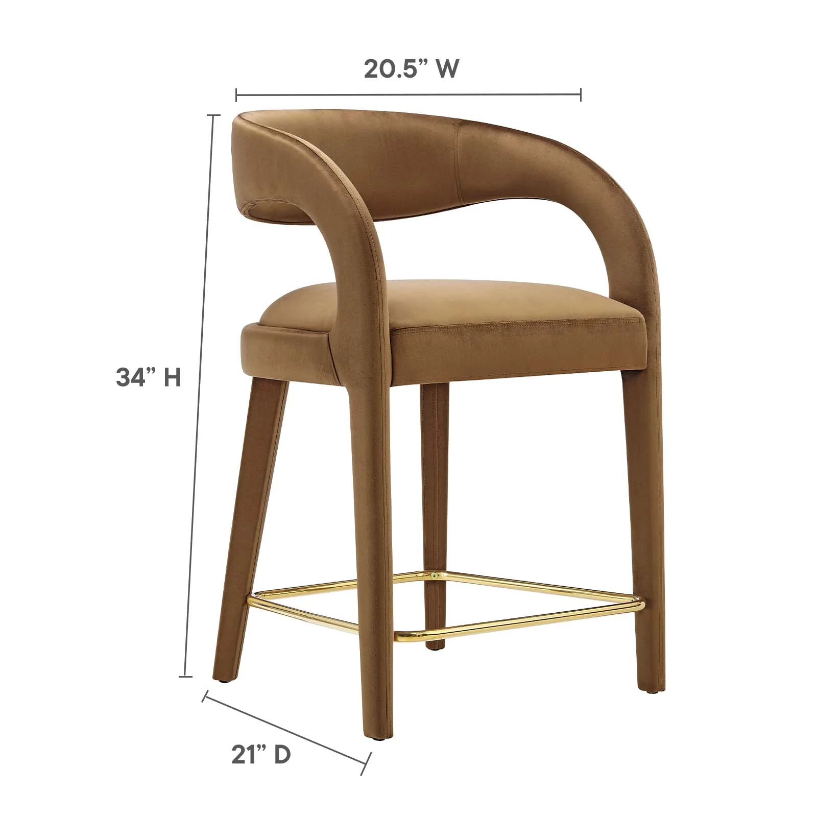 Pinnacle Performance Velvet Counter Stool Set of Two By Modway - EEI-6566 - Image 9