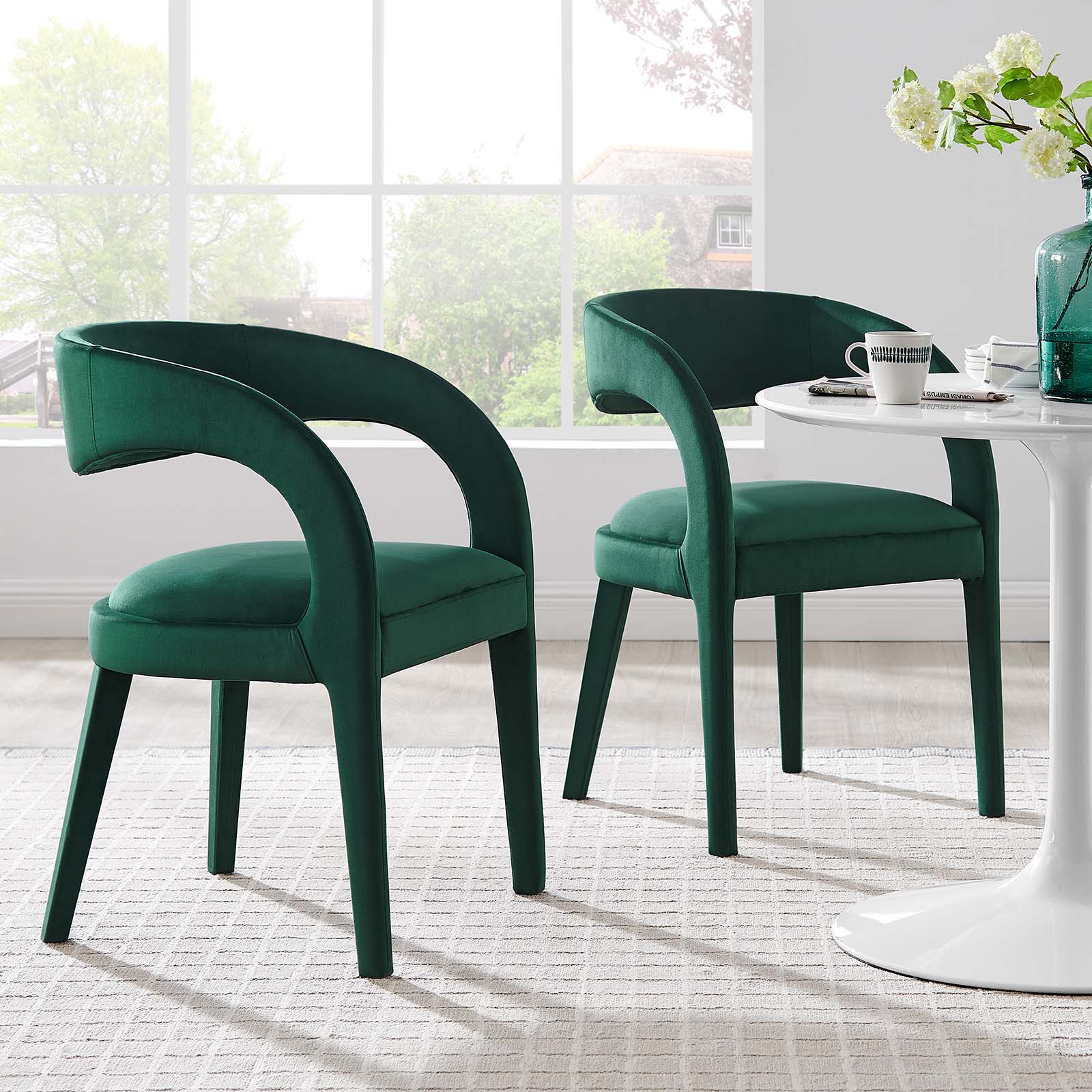 Pinnacle Performance Velvet Dining Chair Set of Two By Modway - EEI-6563 - Image 11