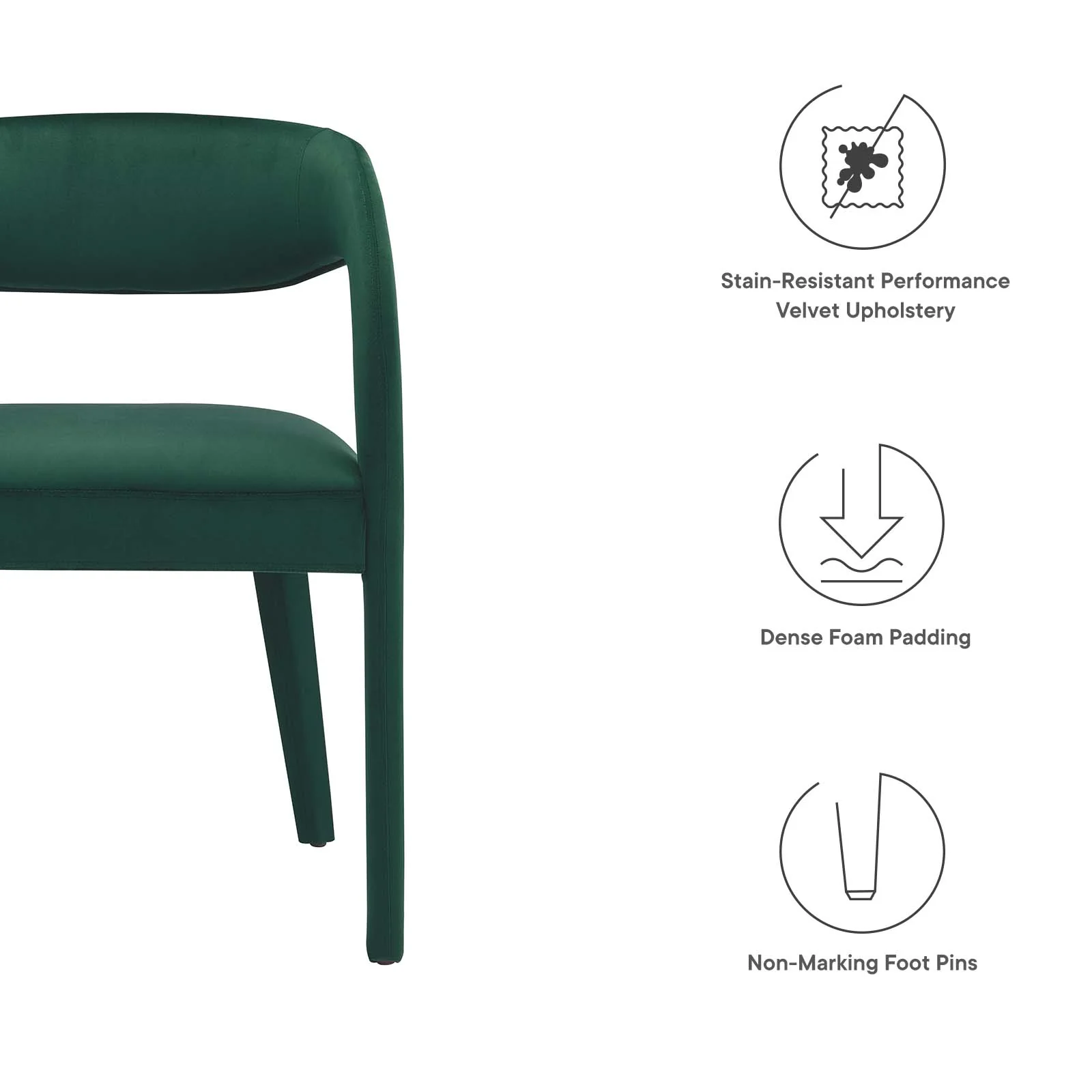 Pinnacle Performance Velvet Dining Chair Set of Two By Modway - EEI-6563 - Image 17