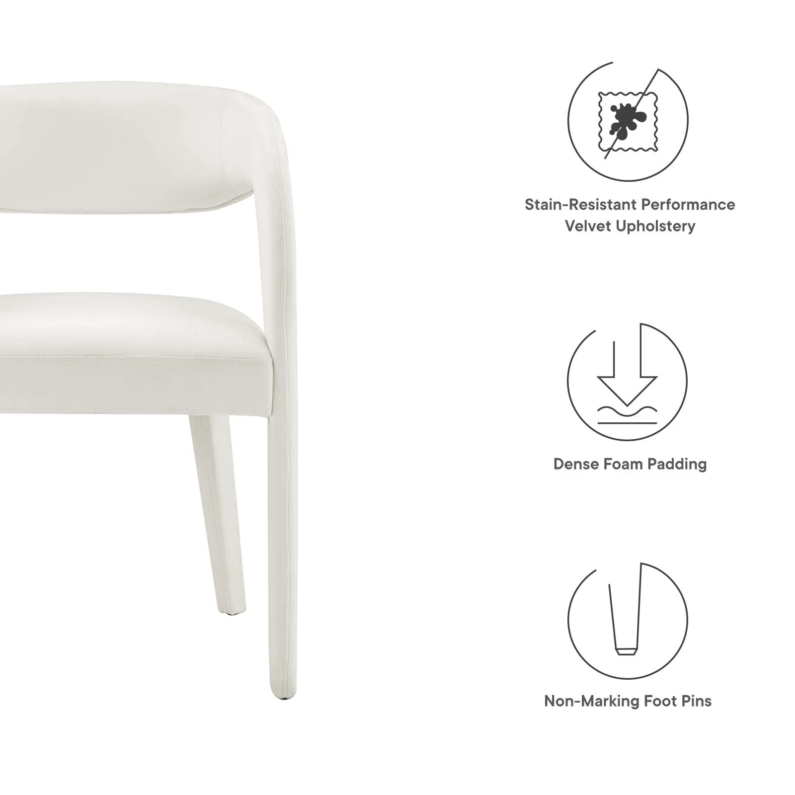 Pinnacle Performance Velvet Dining Chair Set of Two By Modway - EEI-6563 - Image 35