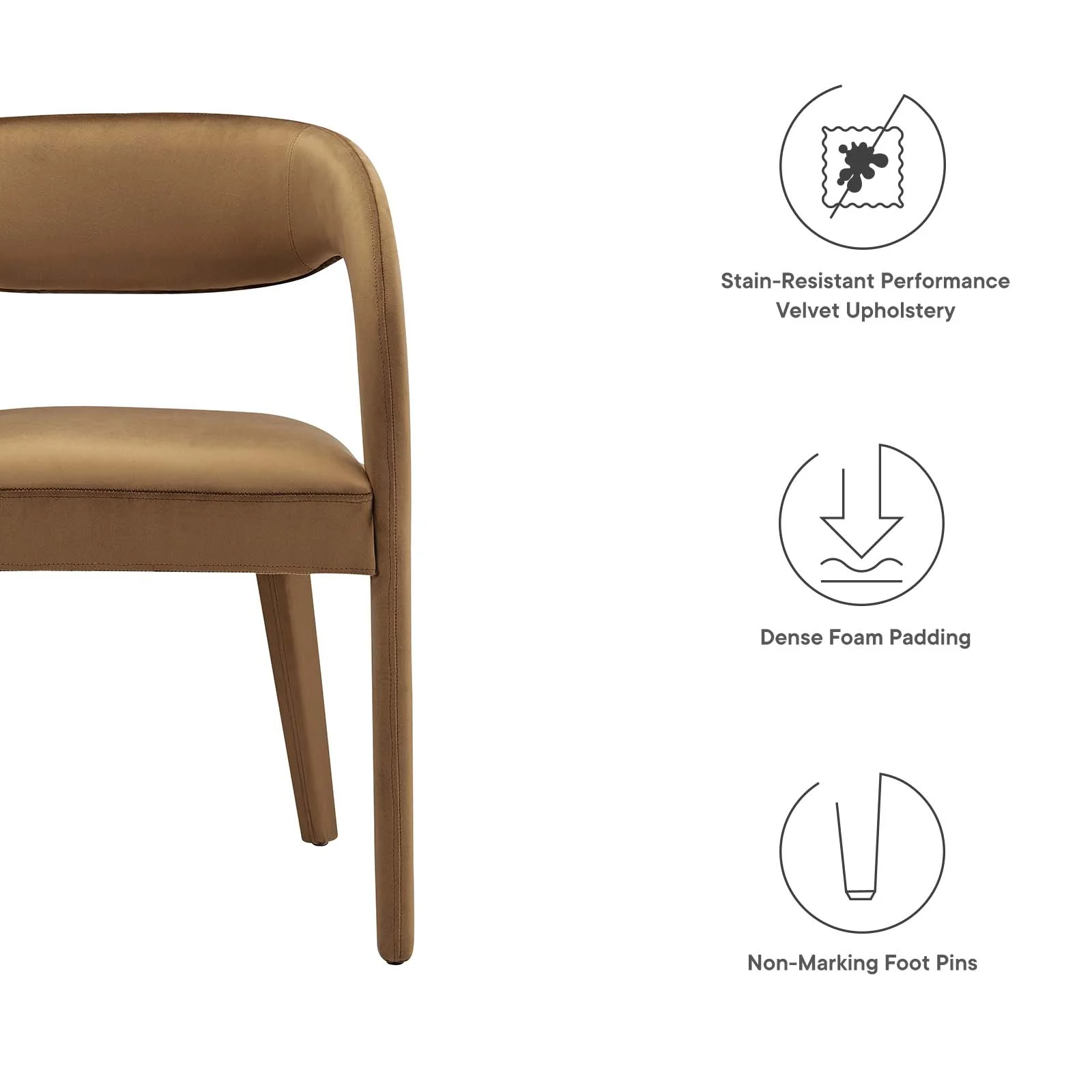 Pinnacle Performance Velvet Dining Chair Set of Two By Modway - EEI-6563 - Image 8