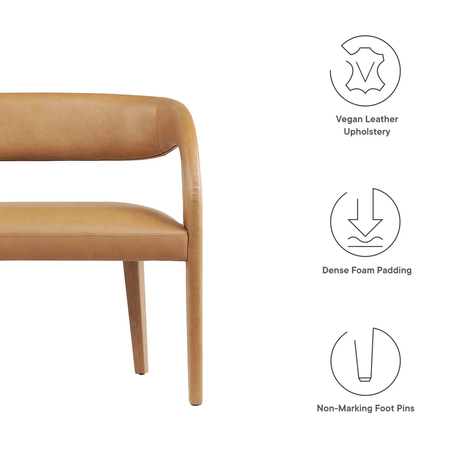 Pinnacle Vegan Leather Accent Bench By Modway - EEI-6570 - Image 14