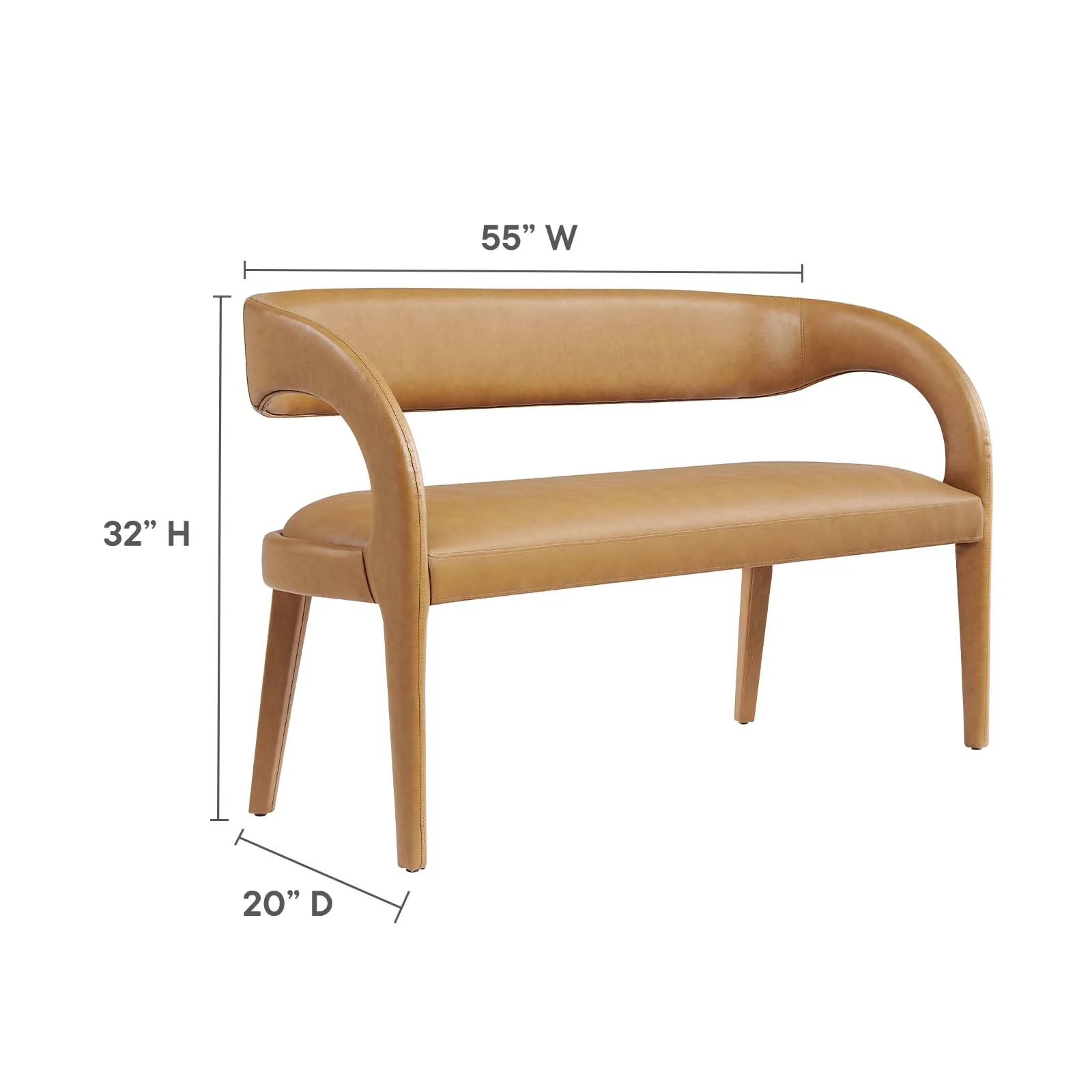 Pinnacle Vegan Leather Accent Bench By Modway - EEI-6570 - Image 15