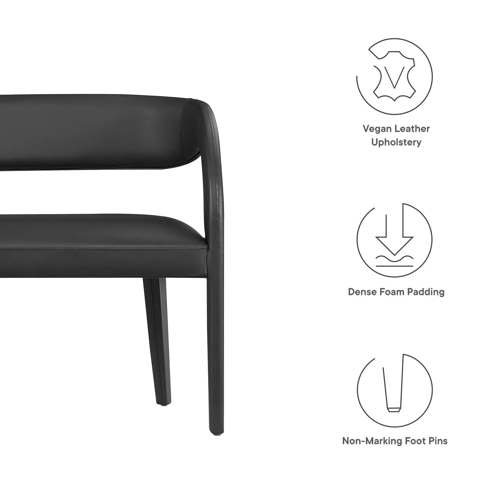 Pinnacle Vegan Leather Accent Bench By Modway - EEI-6570 - Image 6