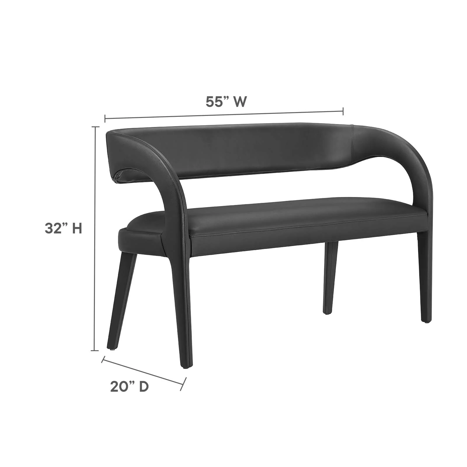 Pinnacle Vegan Leather Accent Bench By Modway - EEI-6570 - Image 7