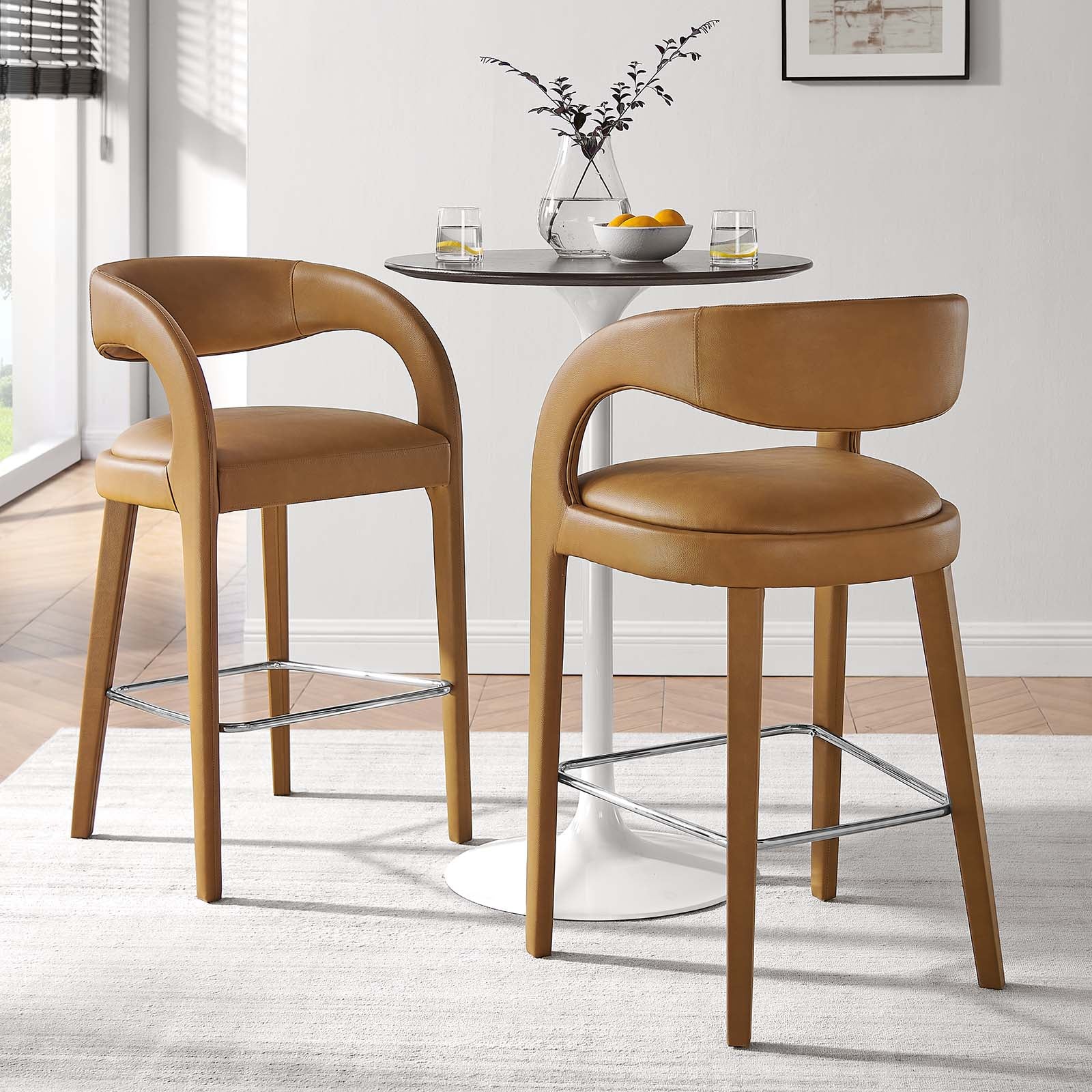 Pinnacle Vegan Leather Bar Stool Set of Two By Modway - EEI-6567 - Image 11
