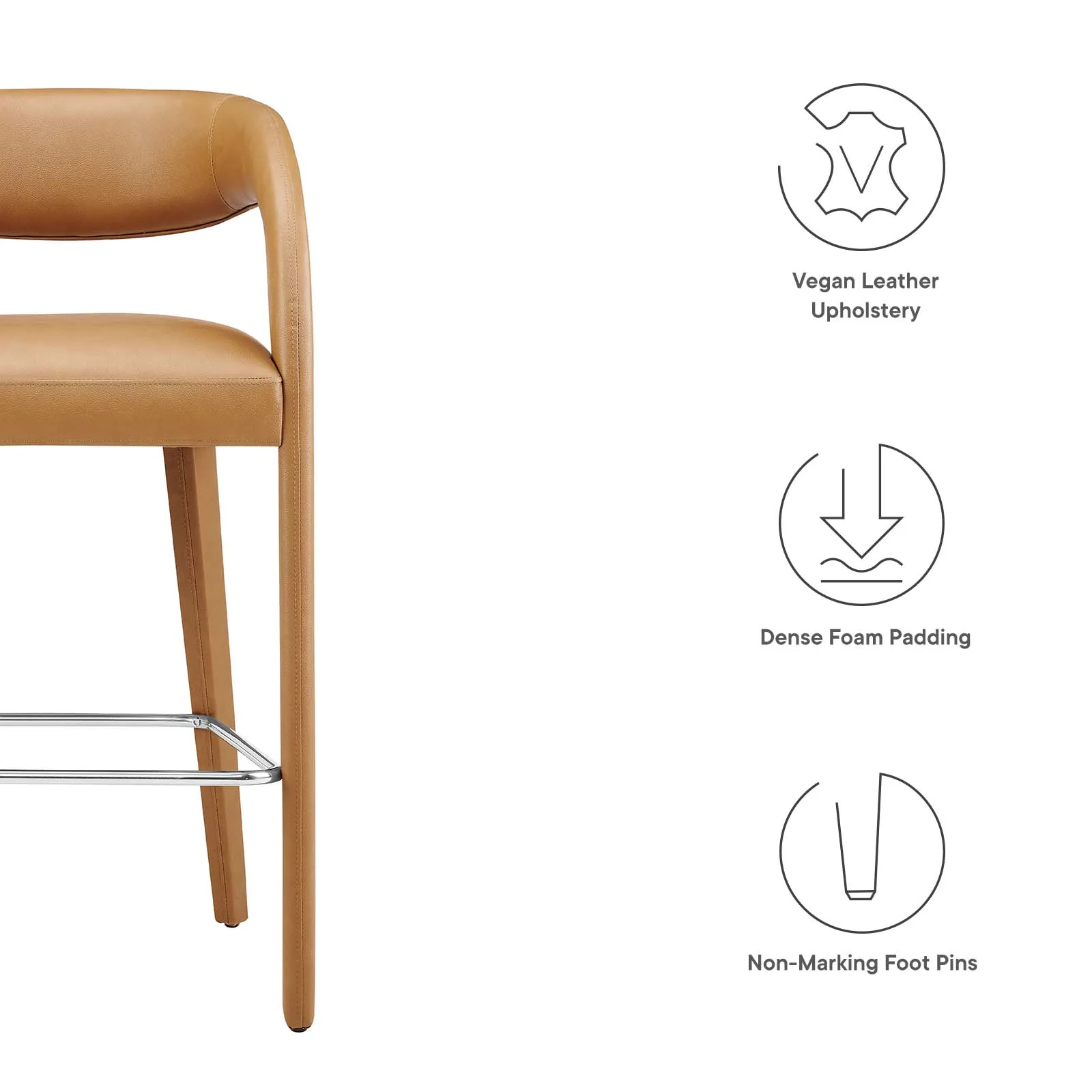 Pinnacle Vegan Leather Bar Stool Set of Two By Modway - EEI-6567 - Image 17